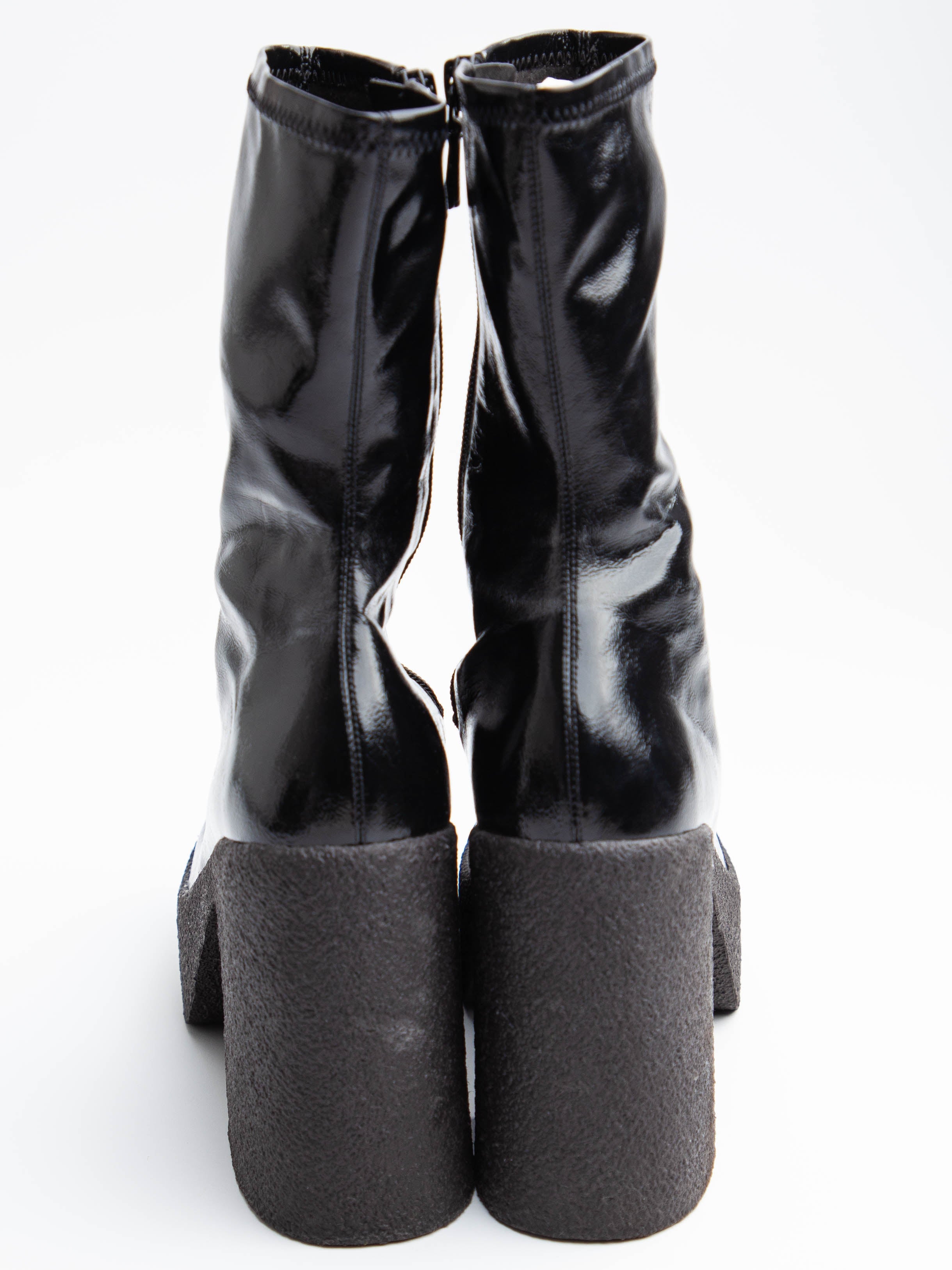 Average Condition Stella McCartney Black Leather Platform Boots