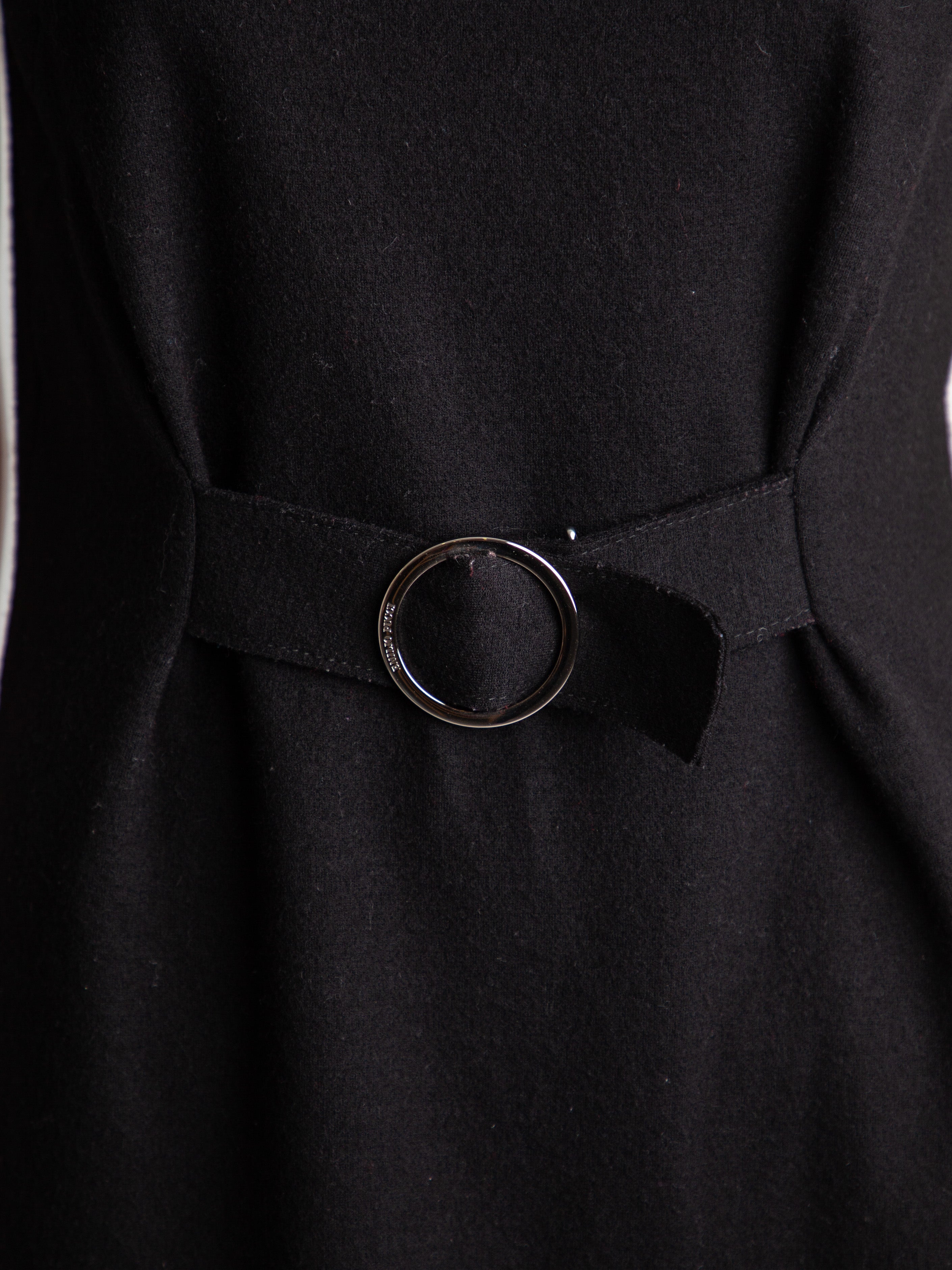 Good Emilio Pucci Black Cashmere Dress Size L with Belt
