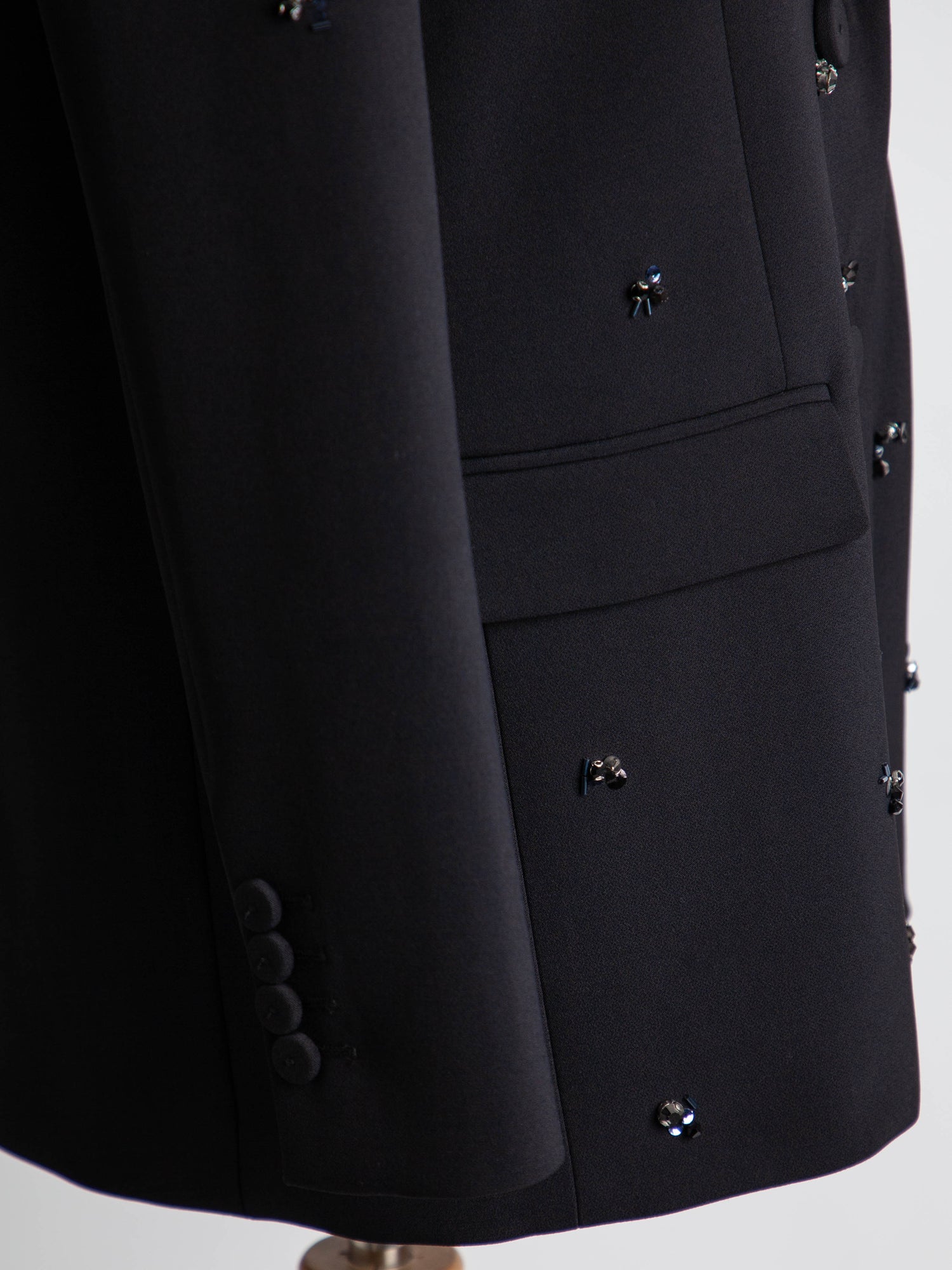 Good Condition Pinko Black Polyester Blazer with Bead Embellishments