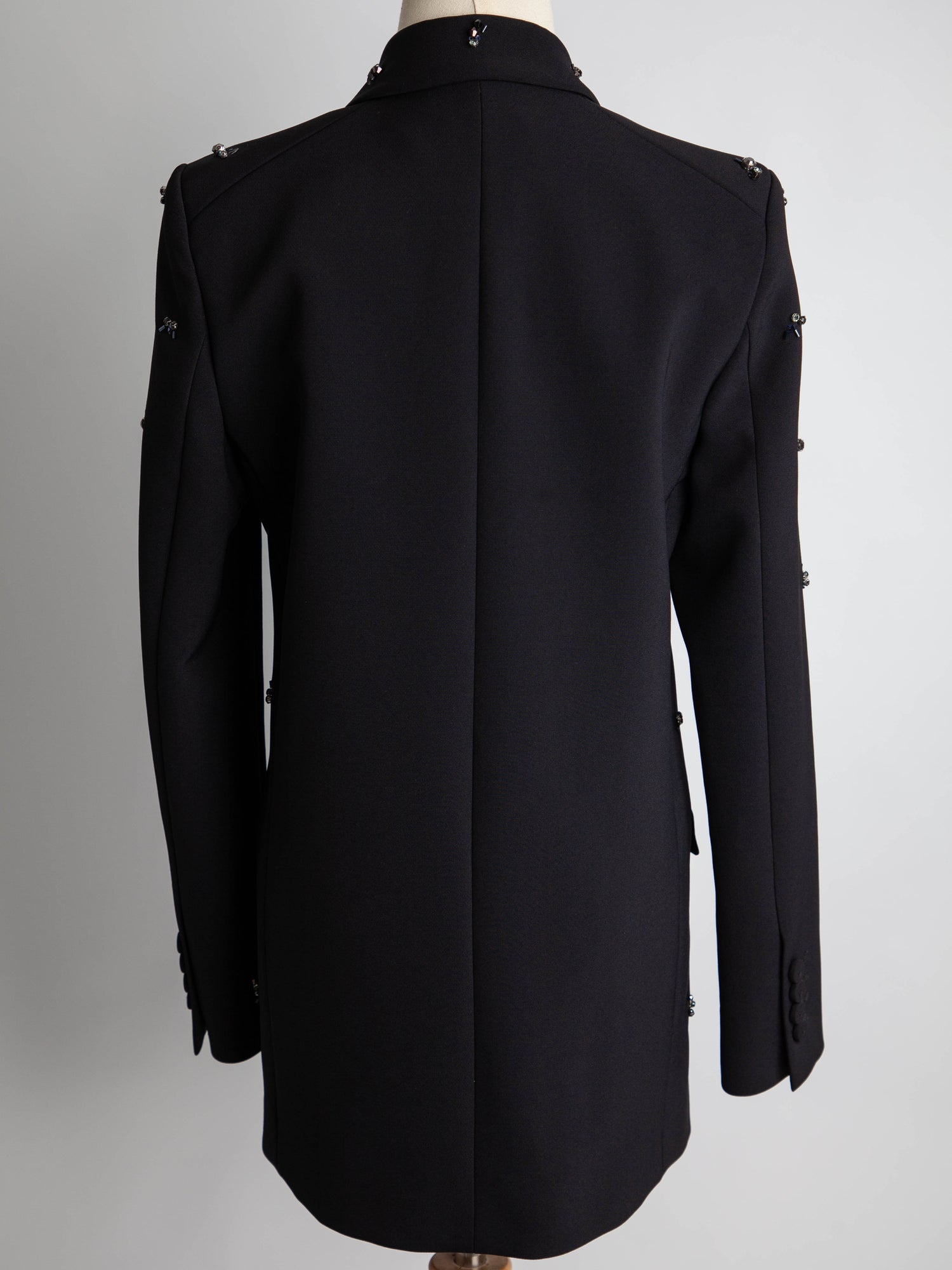 Good Condition Pinko Black Polyester Blazer with Bead Embellishments