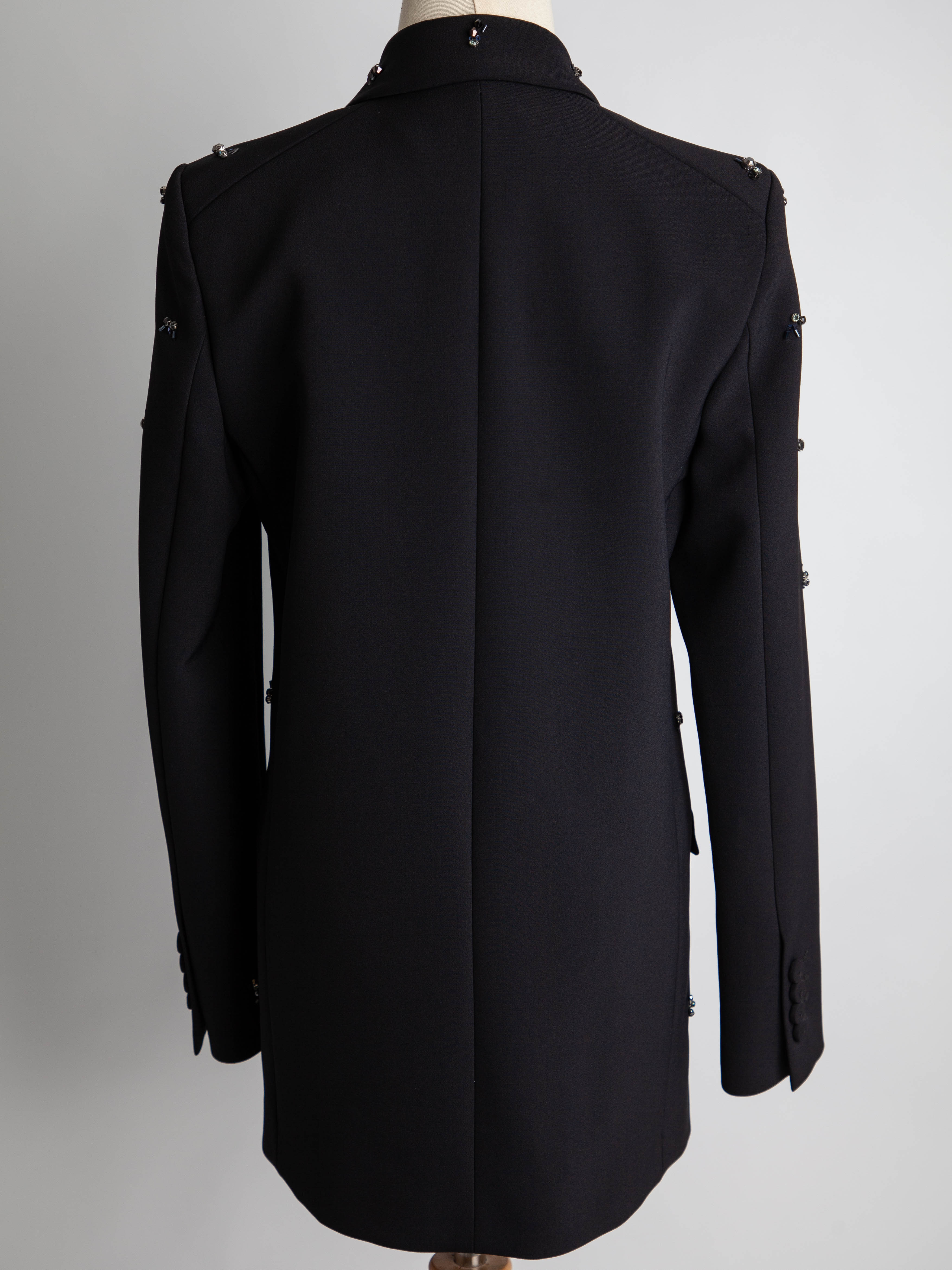 Good Condition Pinko Black Polyester Blazer with Bead Embellishments