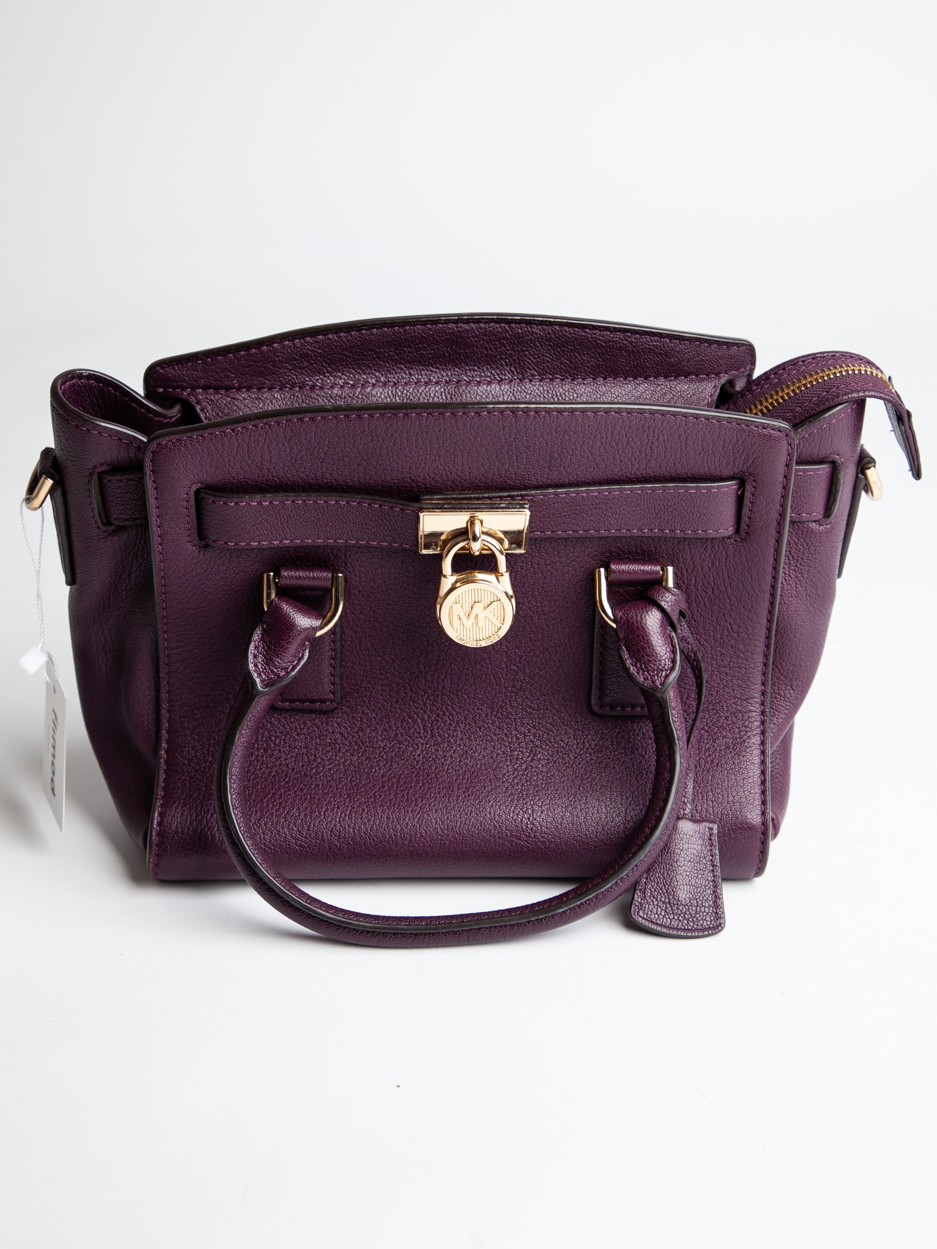 Good Michael Kors Red Leather Handbag with Gold-Tone Hardware