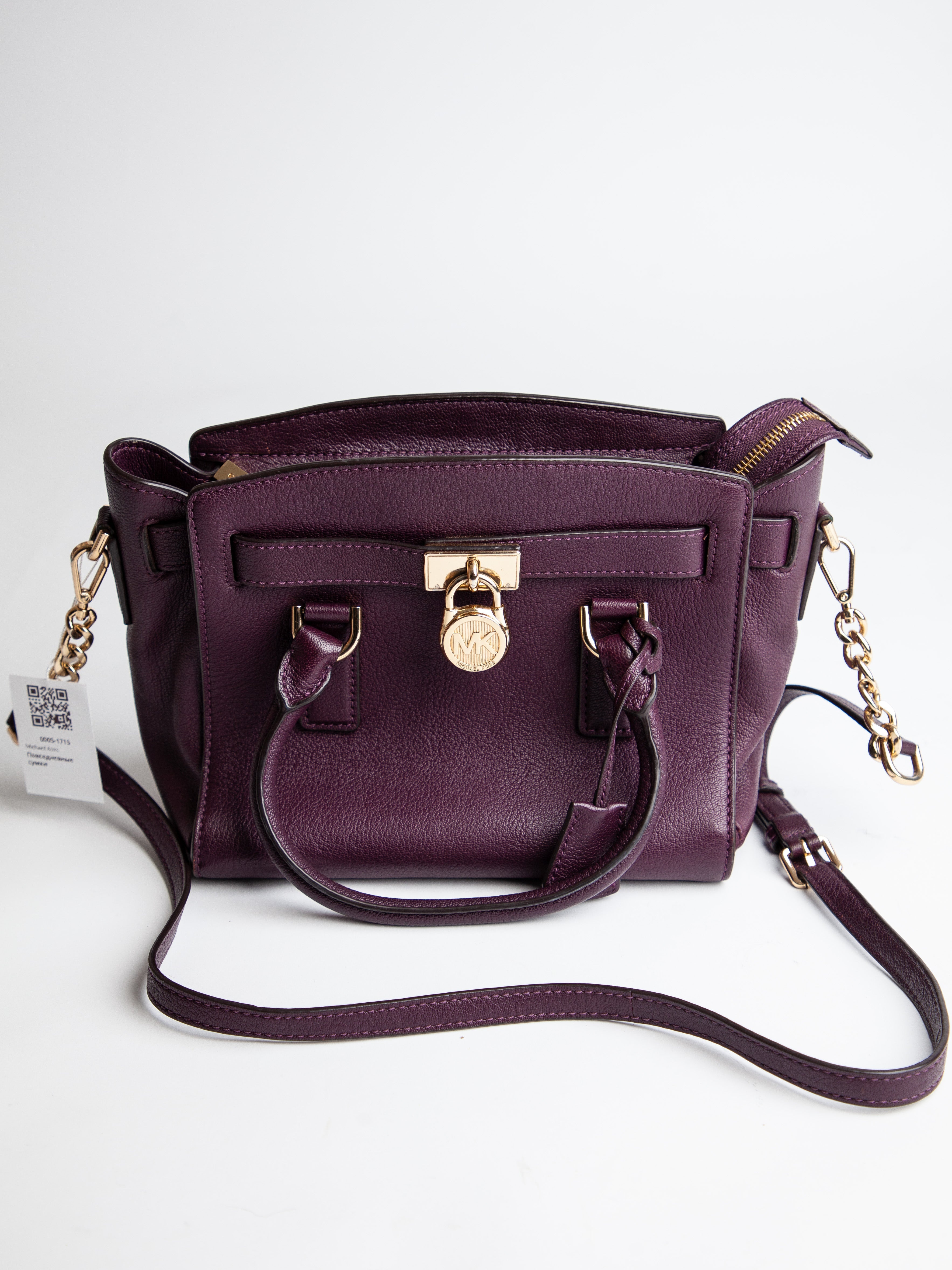 Good Michael Kors Red Leather Handbag with Gold-Tone Hardware