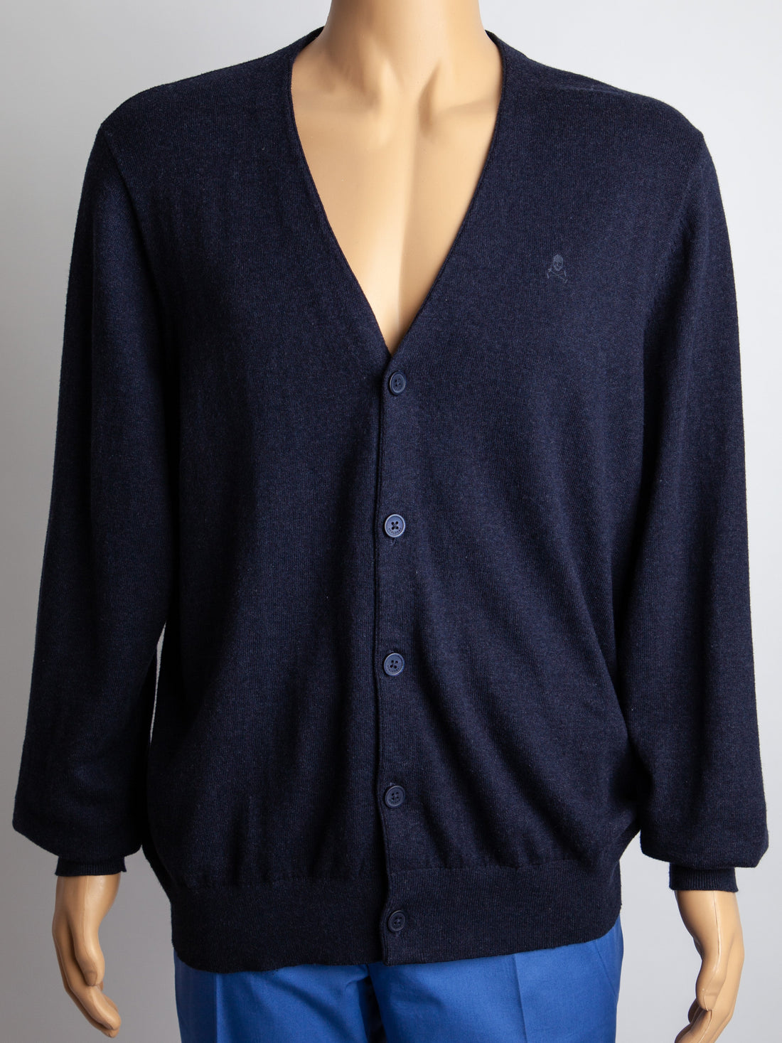 Excellent Scalpers Blue Cotton Cardigan Size L for Men