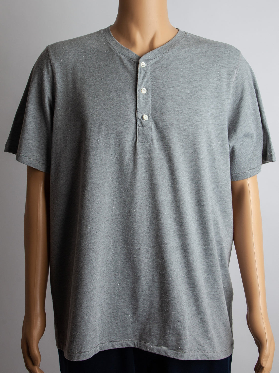 Good Billy Reid Gray Short-Sleeve Henley Shirt Size XL