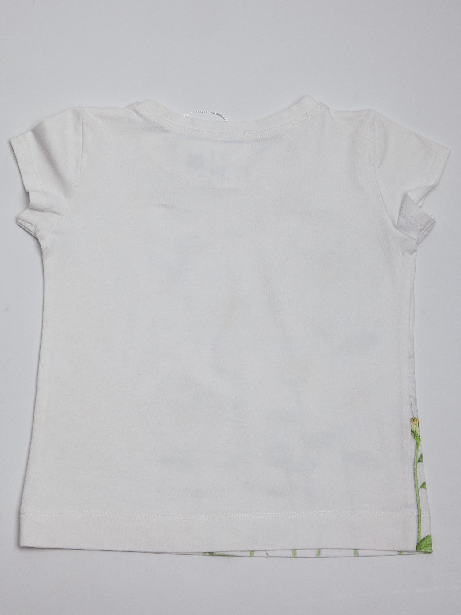 Good Monnalisa White Cotton T-Shirt Size 4 Daisies Fairy Design