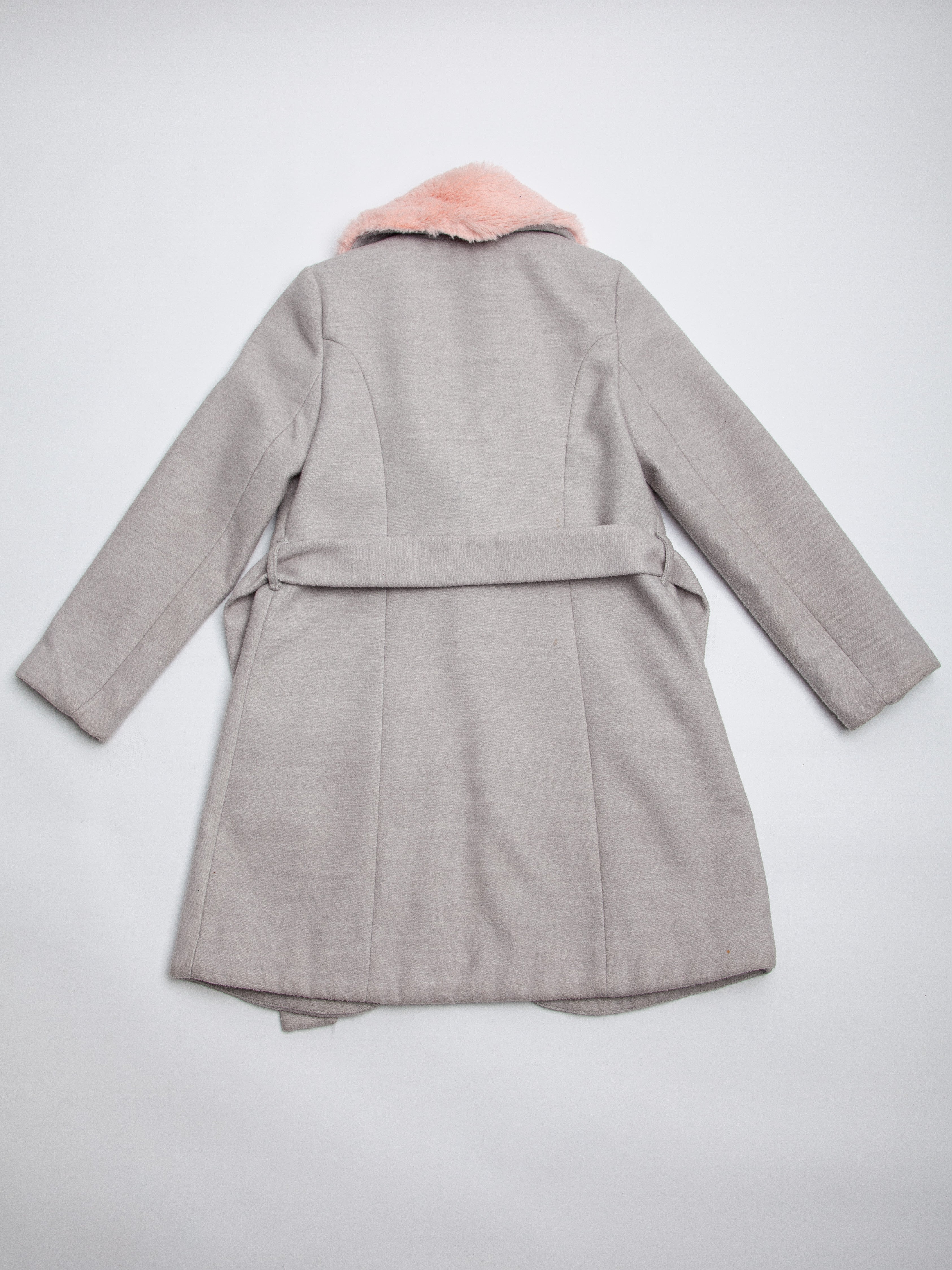 Good Janie and Jack Gray Coat with Pink Faux Fur Collar Size 5,5