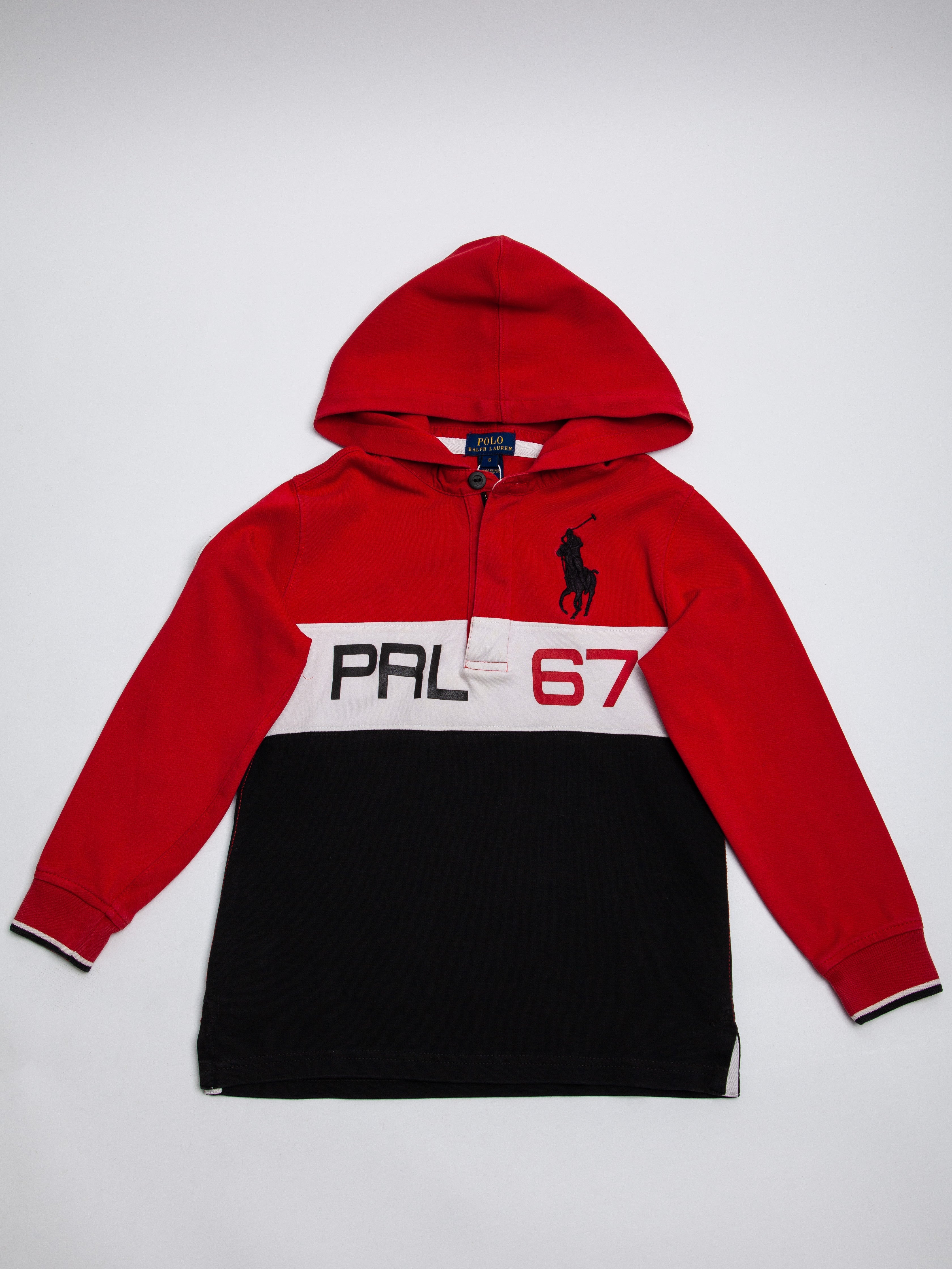 Good Polo Ralph Lauren Kids Red Hooded Sweatshirt Size 8 PRL 67