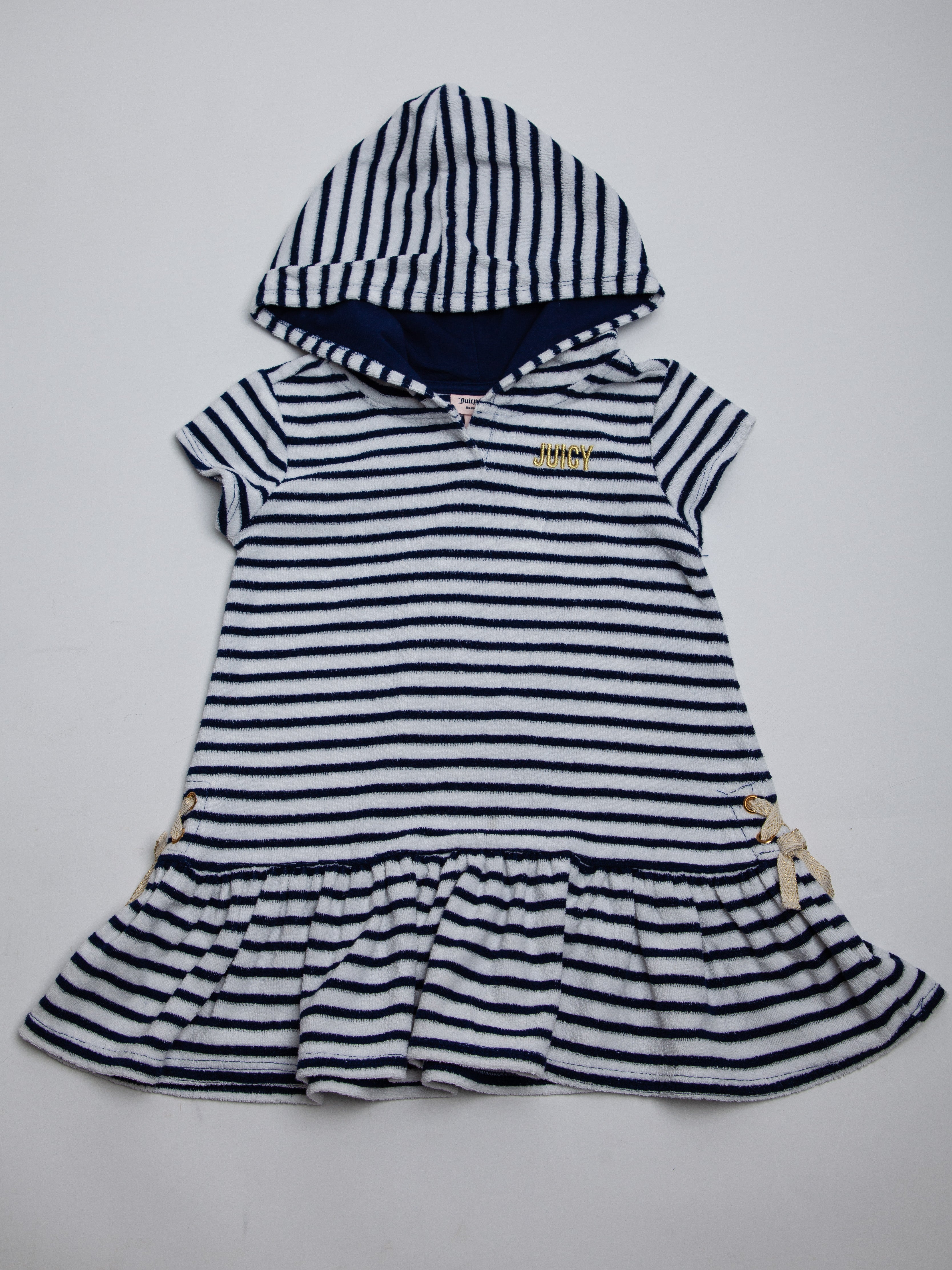 Good Juicy Couture Kids Hooded Dress White Cotton Size 7