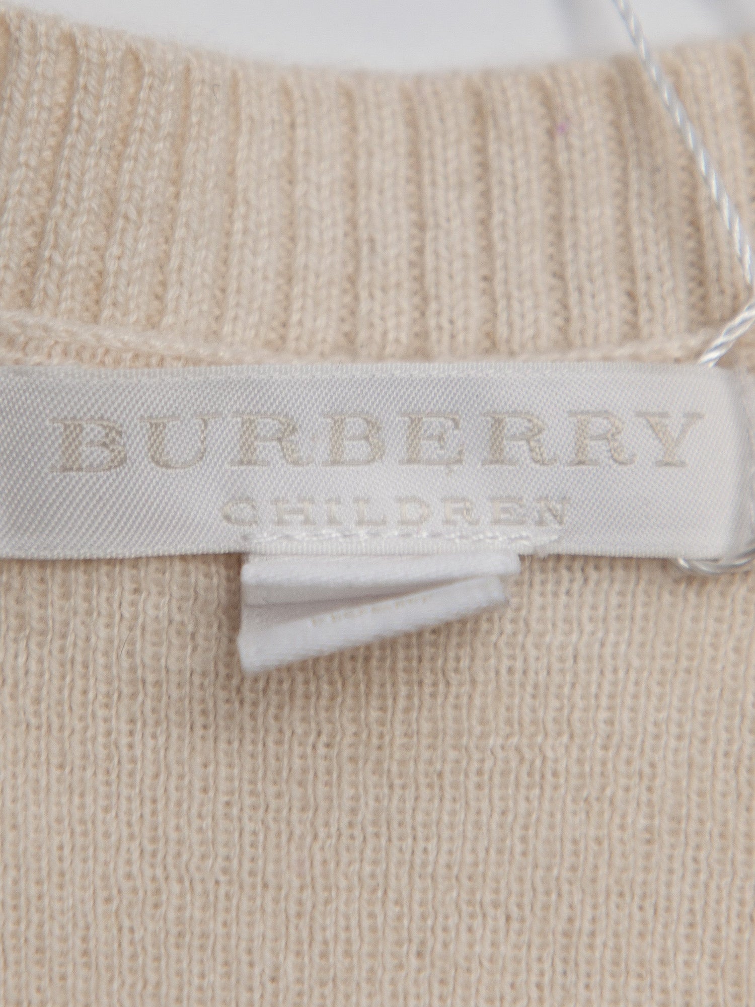 Burberry White Cotton Sweater for Kids with Yellow Stripes