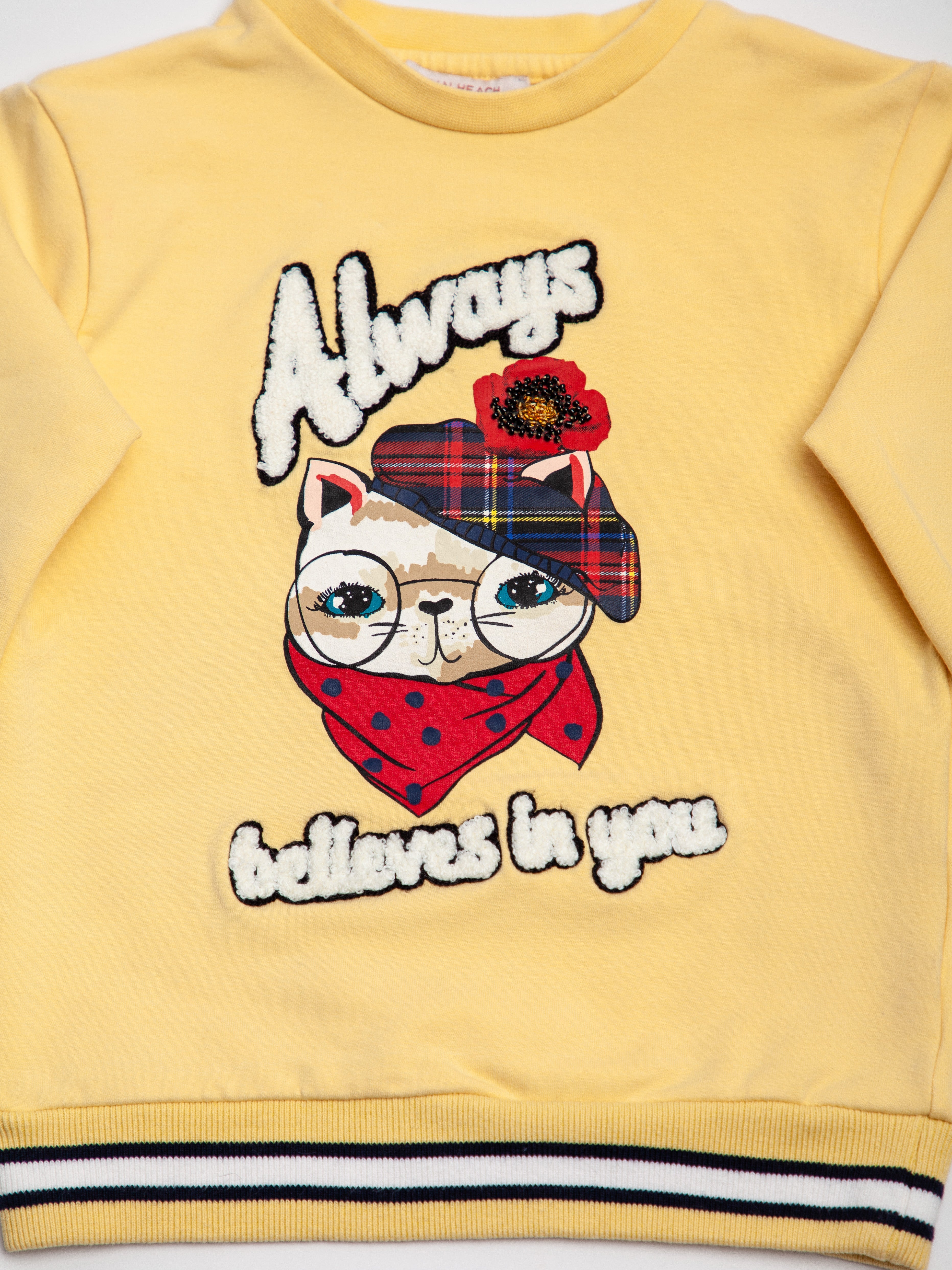 Good Silvian Heach Yellow Cotton Sweatshirt Size 8 for Kids