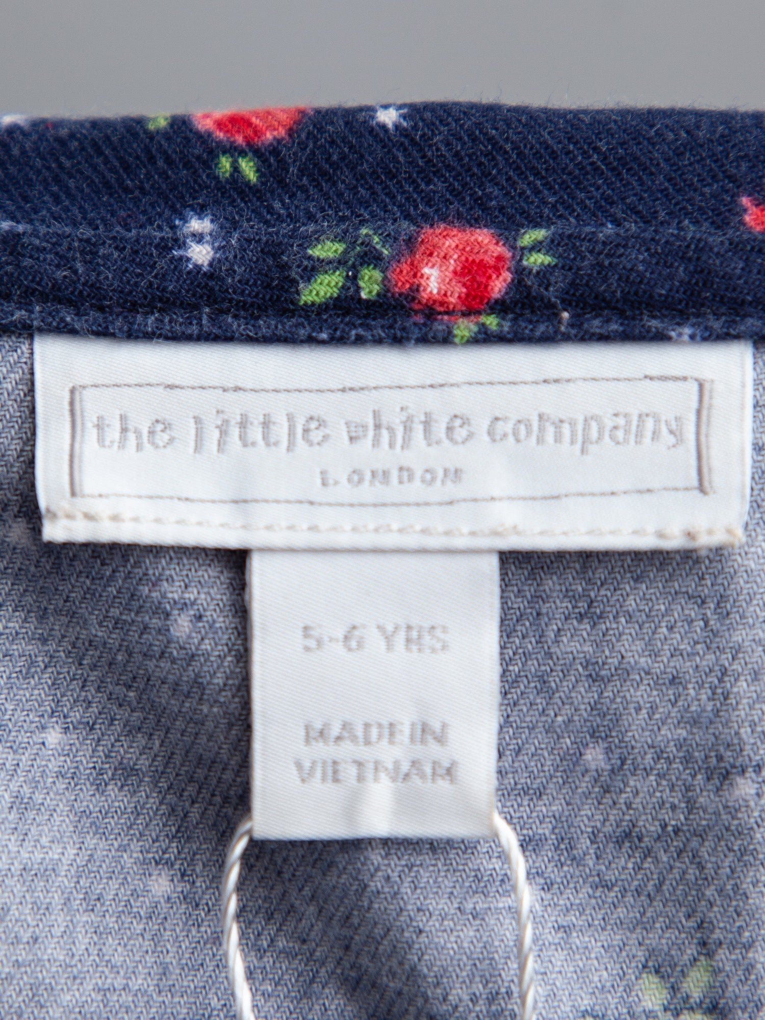 Good The White Company Blue Cotton Dress Size 5 Floral Pattern