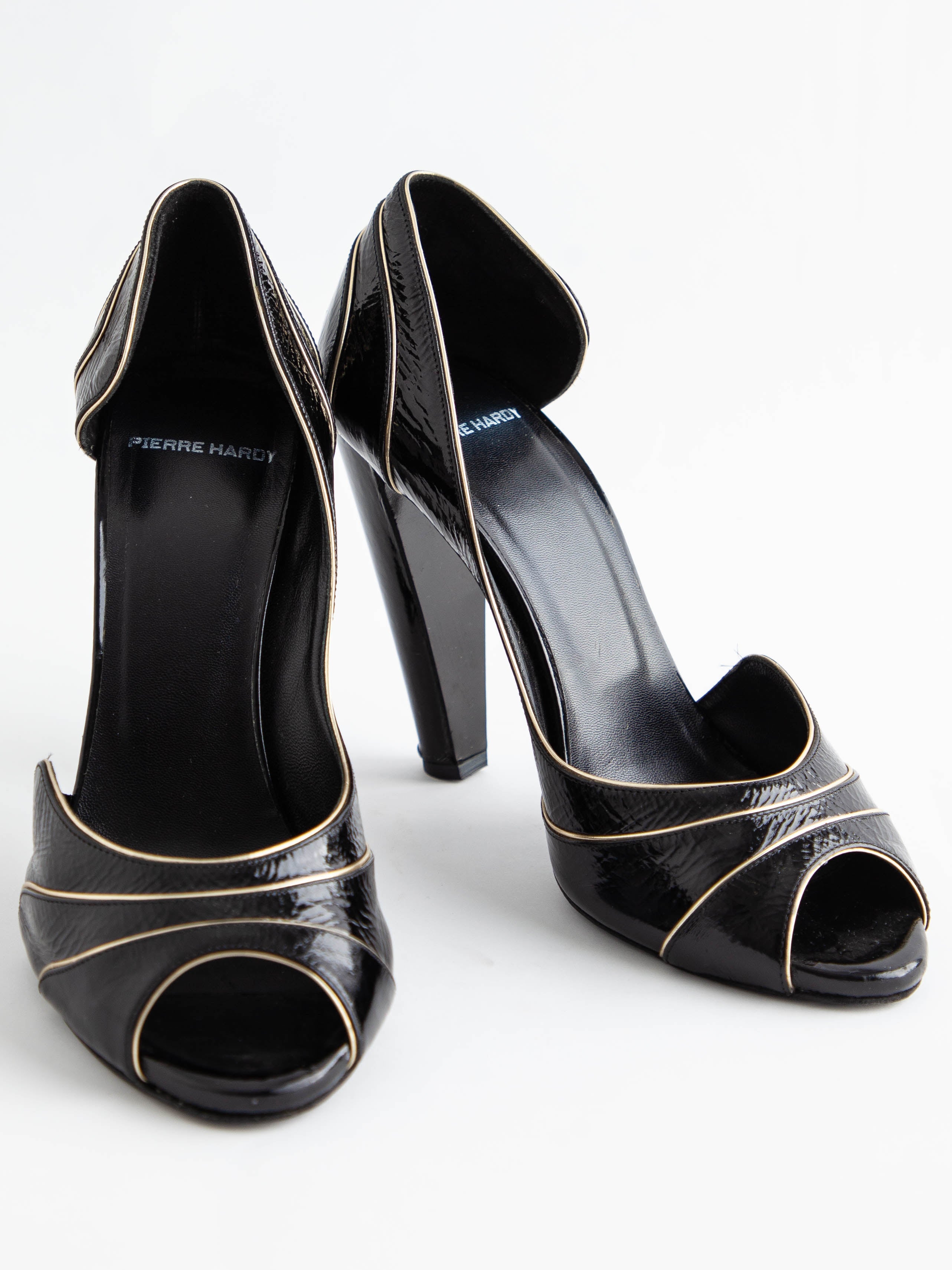 Good Pierre Hardy Black Leather High-Heeled Shoes Size 39