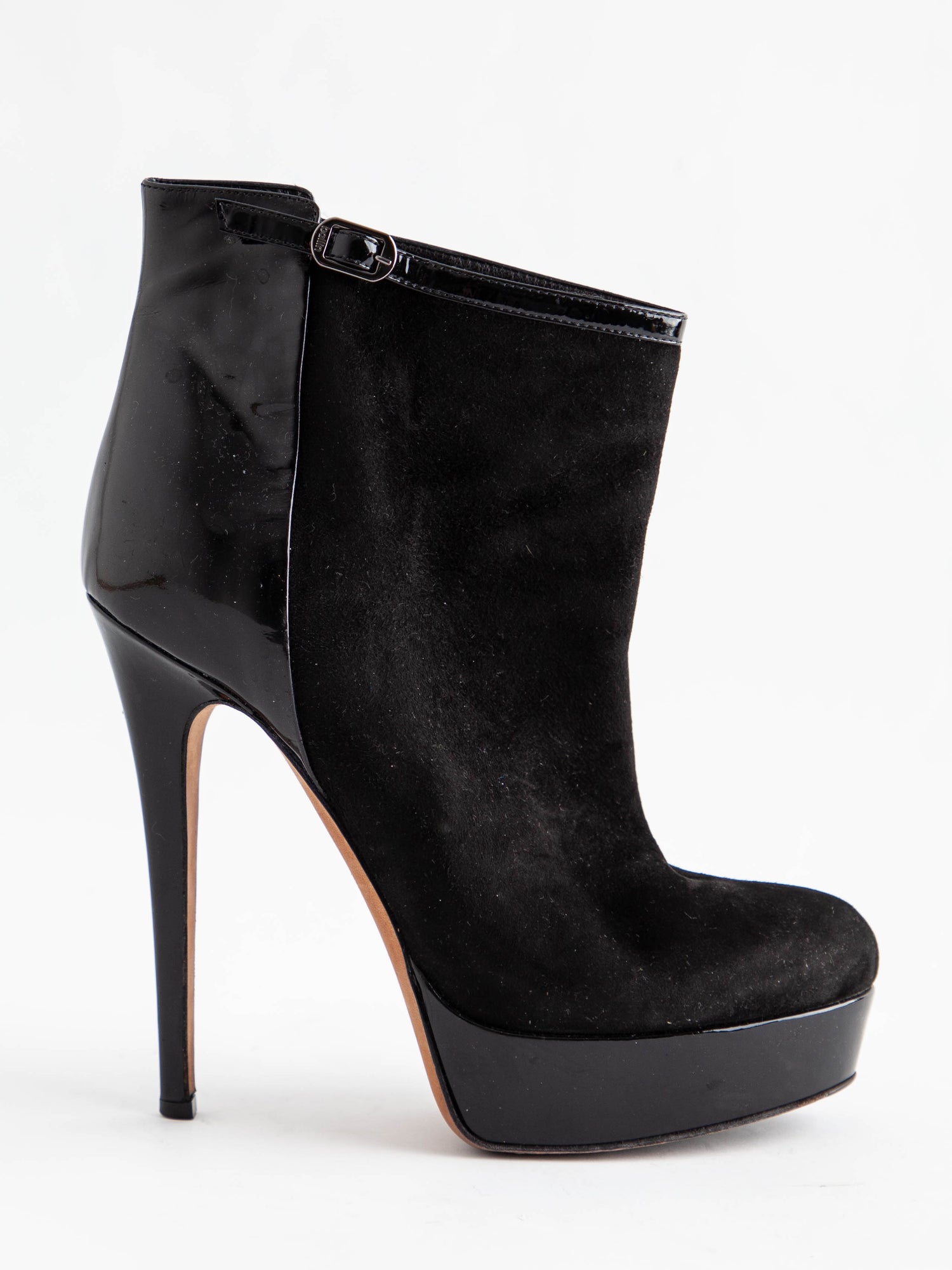 Good Ballin Black Leather High-Heeled Ankle Boots Size 36