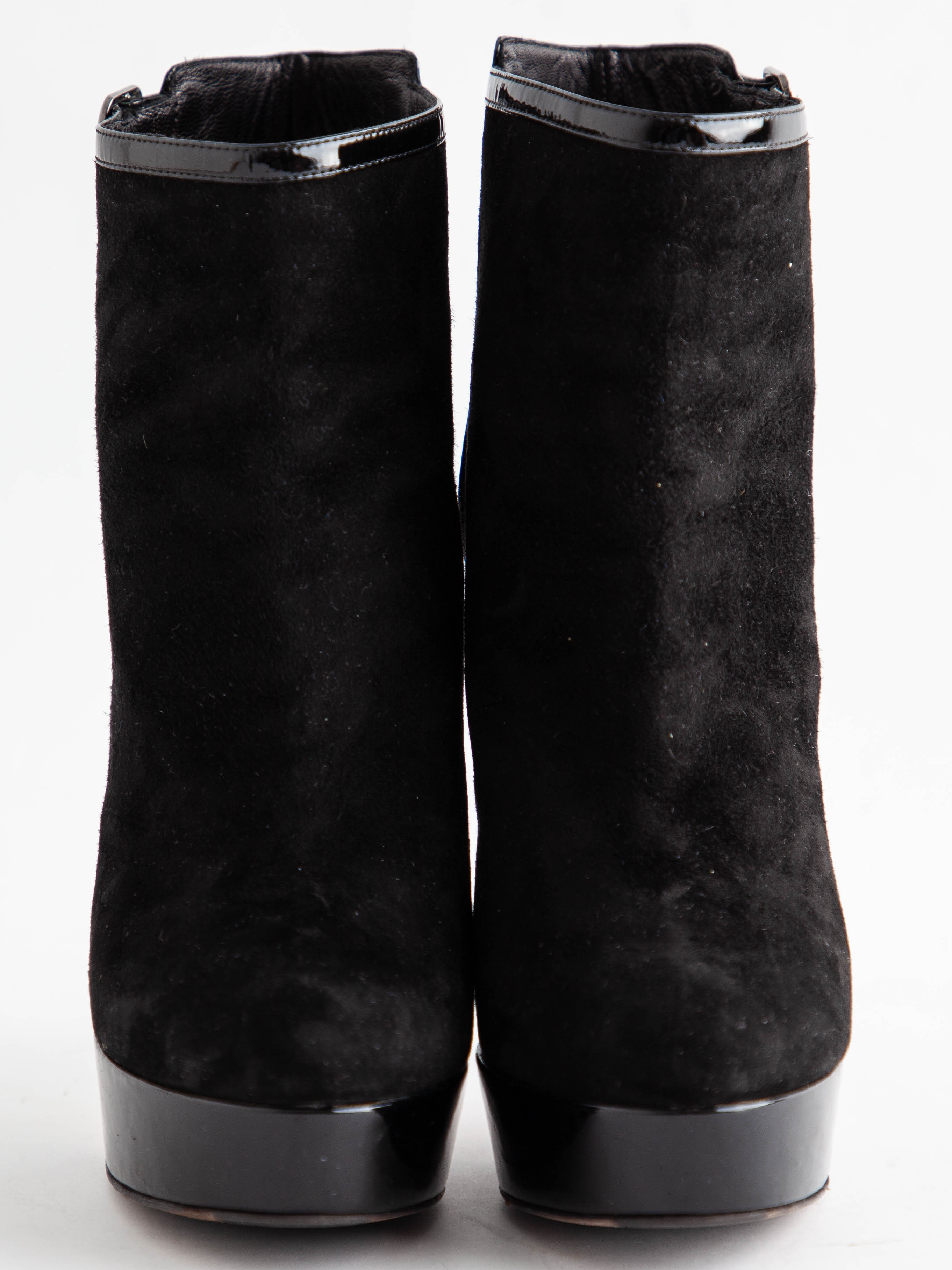 Good Ballin Black Leather High-Heeled Ankle Boots Size 36