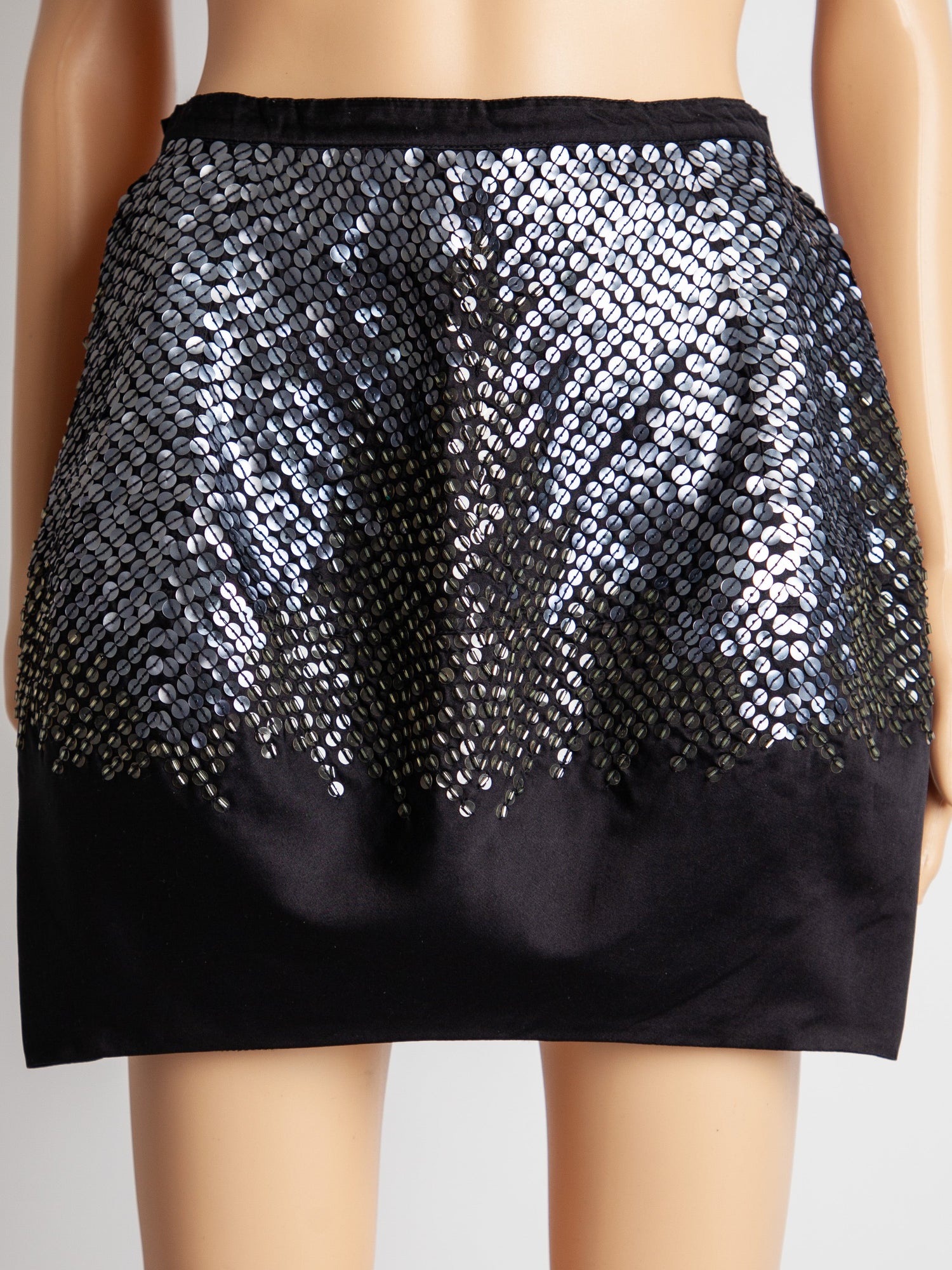 Good Pinko Black Sequined Skirt Silk Blend Women&