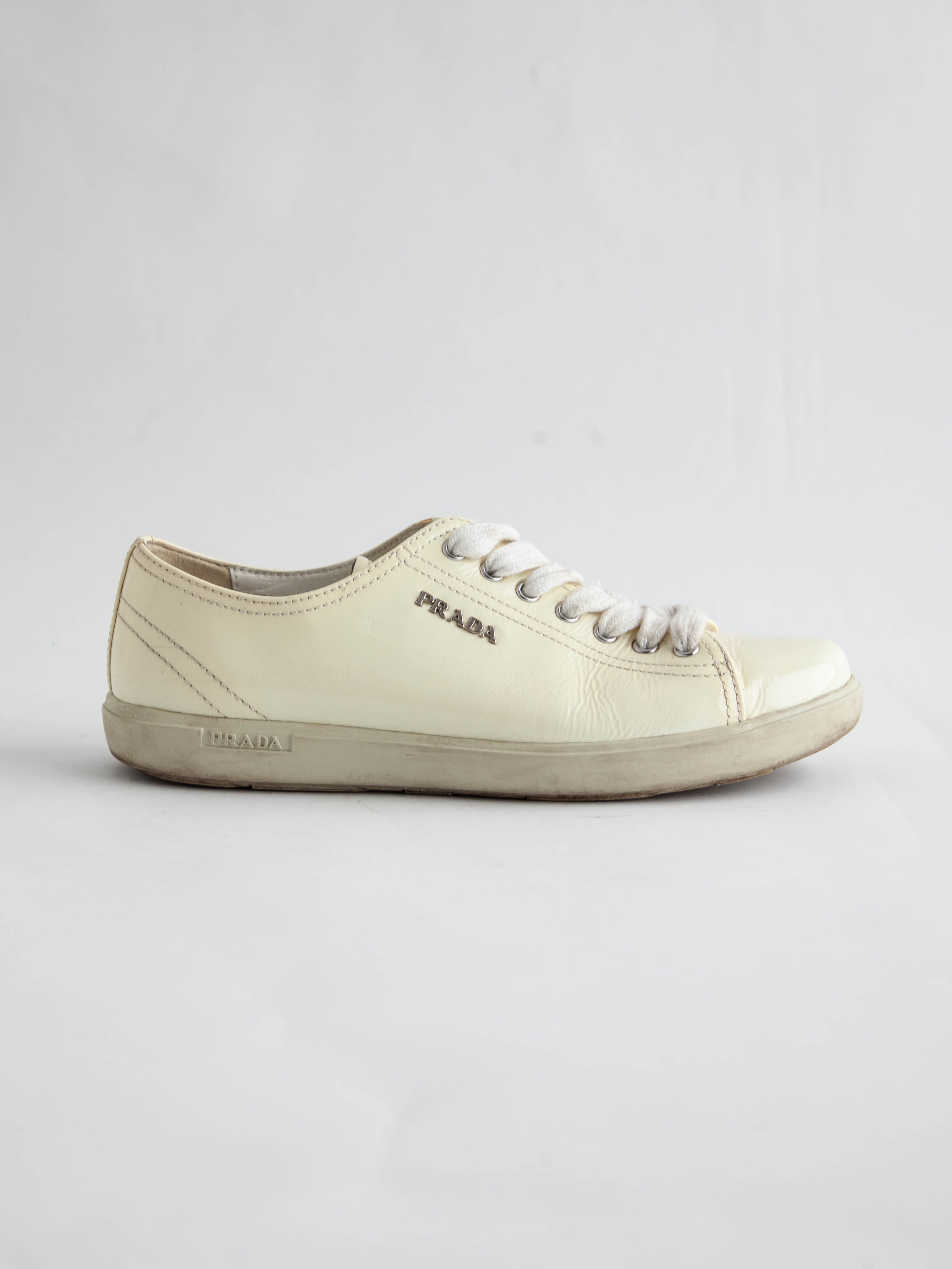 Average Condition Prada Yellow Lacquer Sneakers Size 36