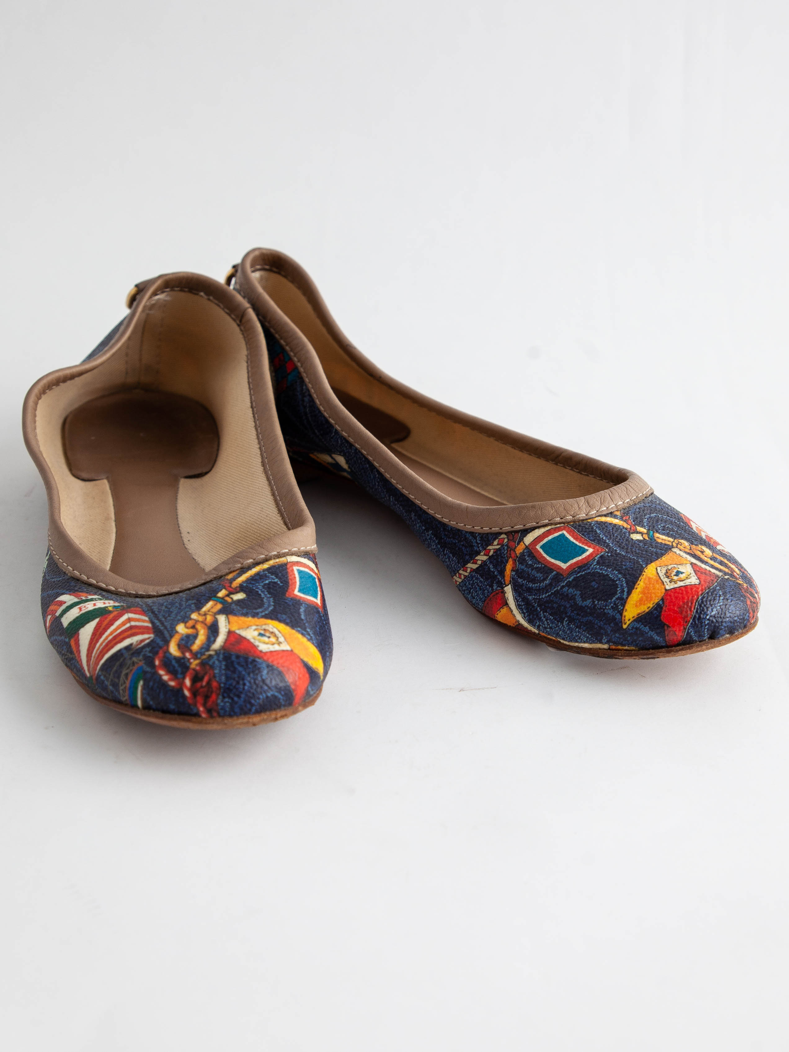 Average Etro Nautical Print Ballet Flats Fabric Size 36.5