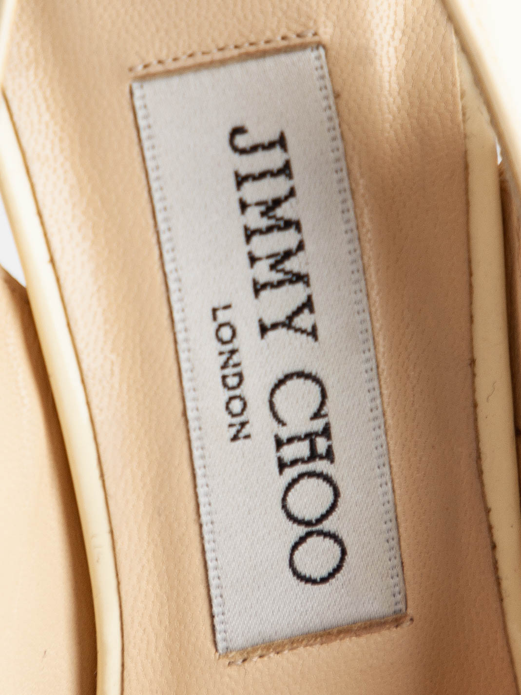 Good Jimmy Choo London White Peep-Toe High Heels Size 35