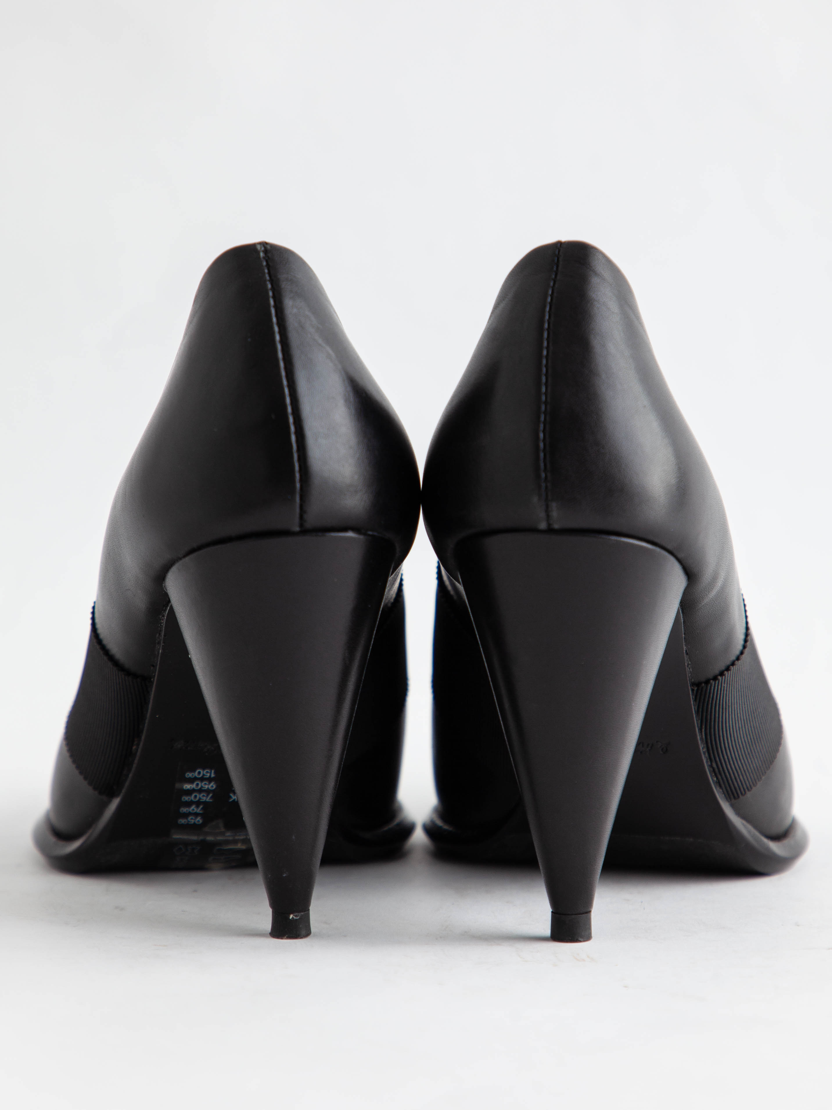 Excellent & Other Stories Black Leather High-Heeled Shoes Size 36
