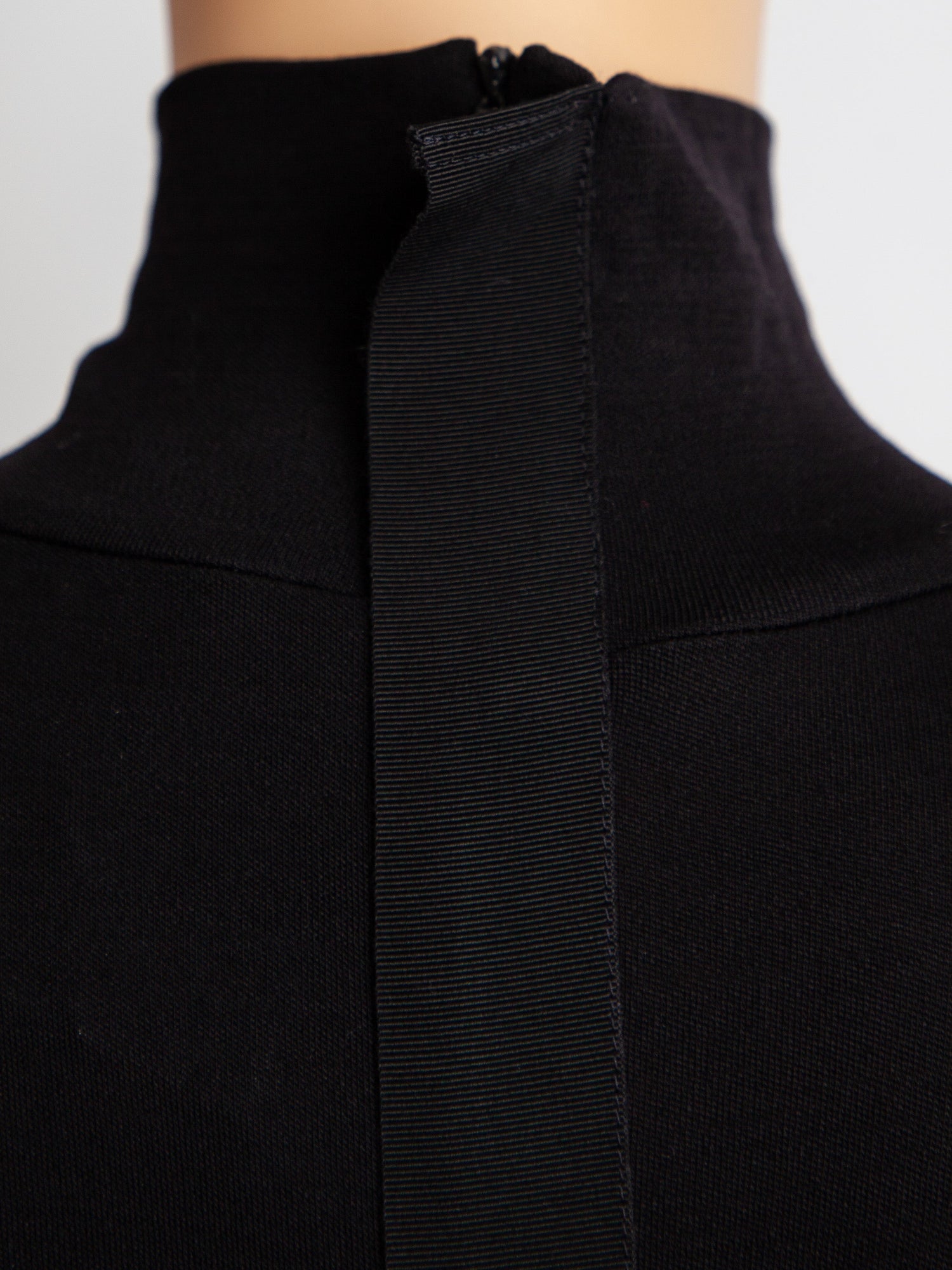 Sportmax Black Silk Long Sleeve Dress with Draped Skirt - Excellent