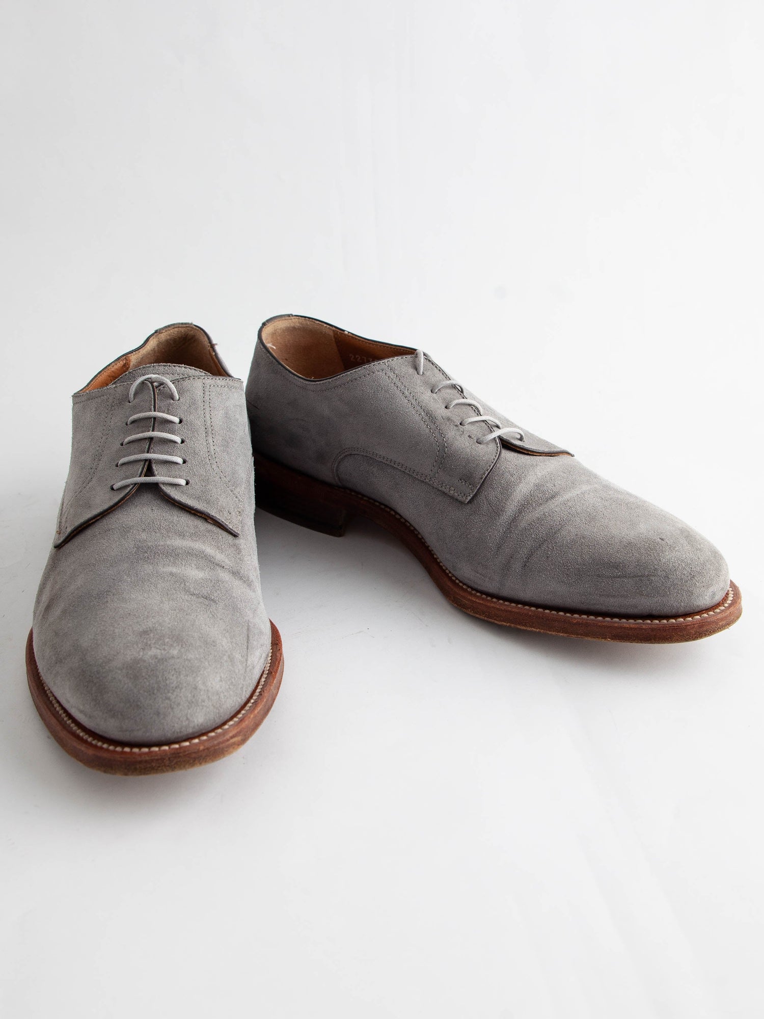 Average Stemar Gray Genuine Suede Oxford Shoes Size 39.5