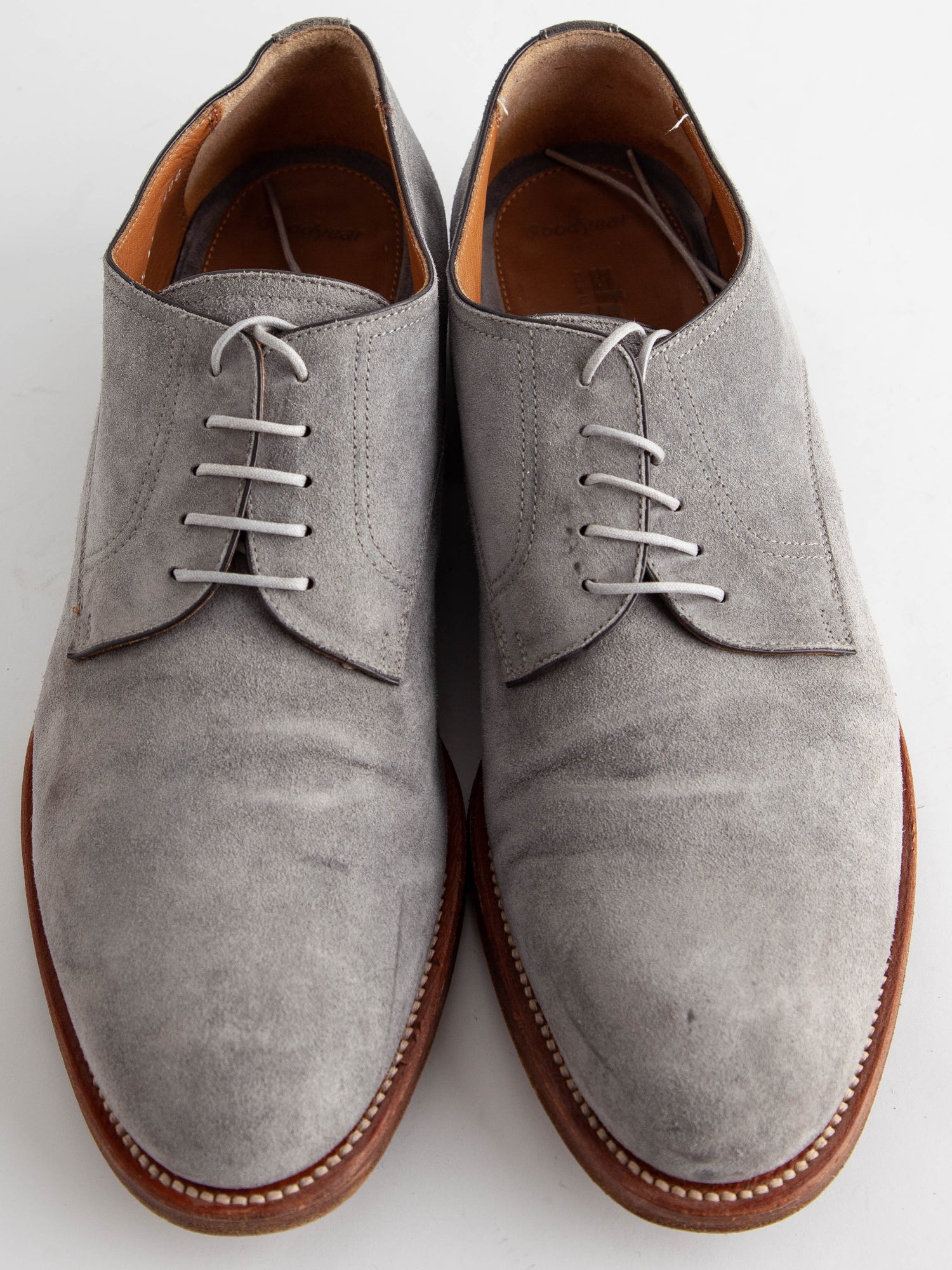 Average Stemar Gray Genuine Suede Oxford Shoes Size 39.5
