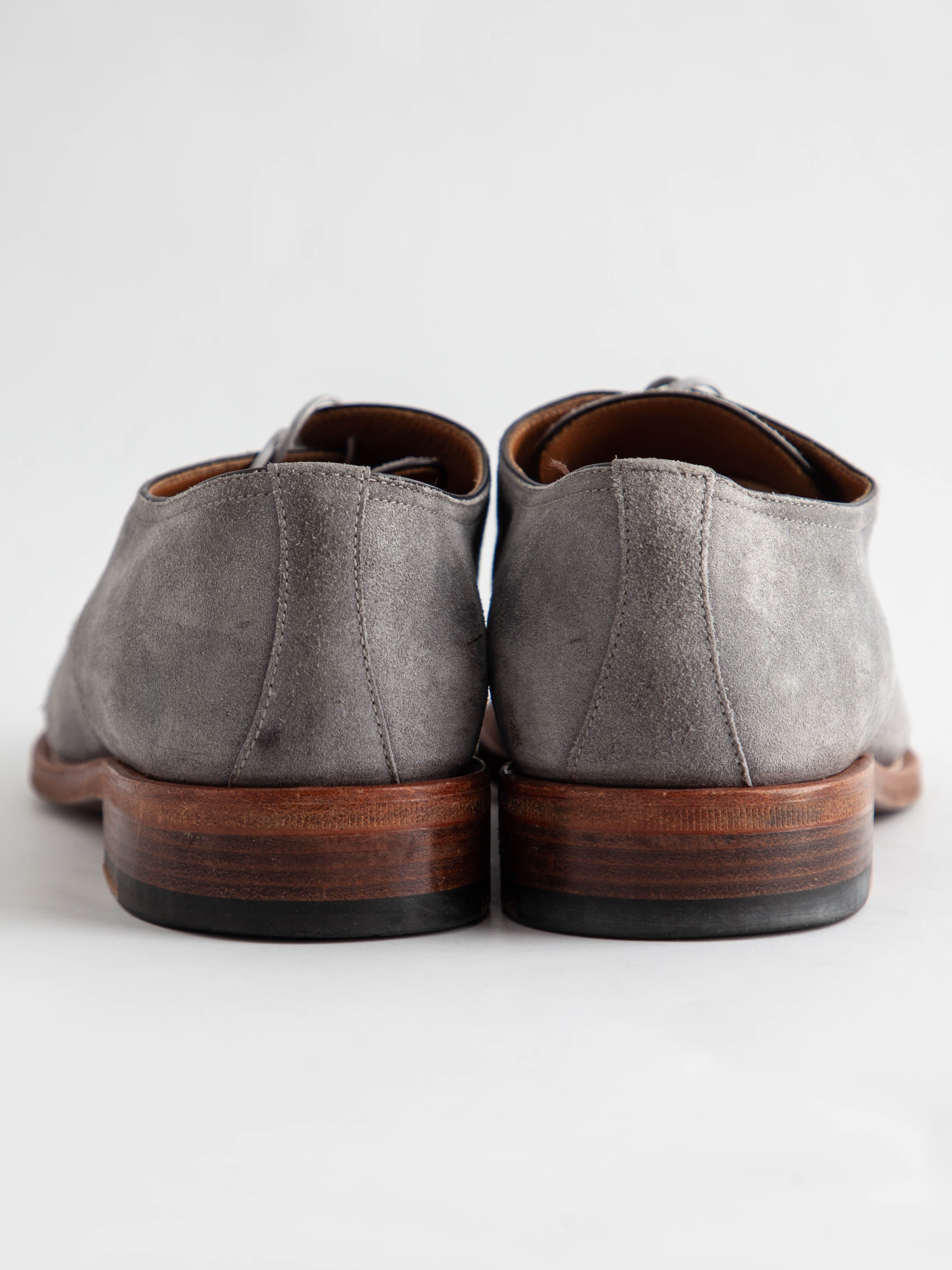 Average Stemar Gray Genuine Suede Oxford Shoes Size 39.5