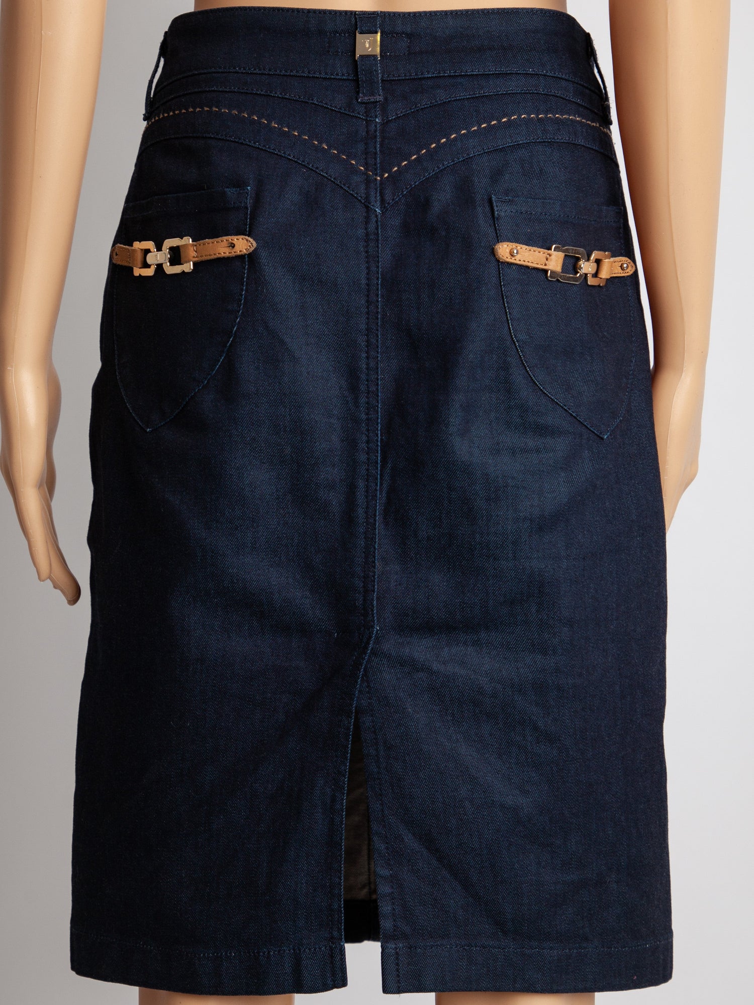 Trussardi Blue Denim Skirt Size M Good Condition Women