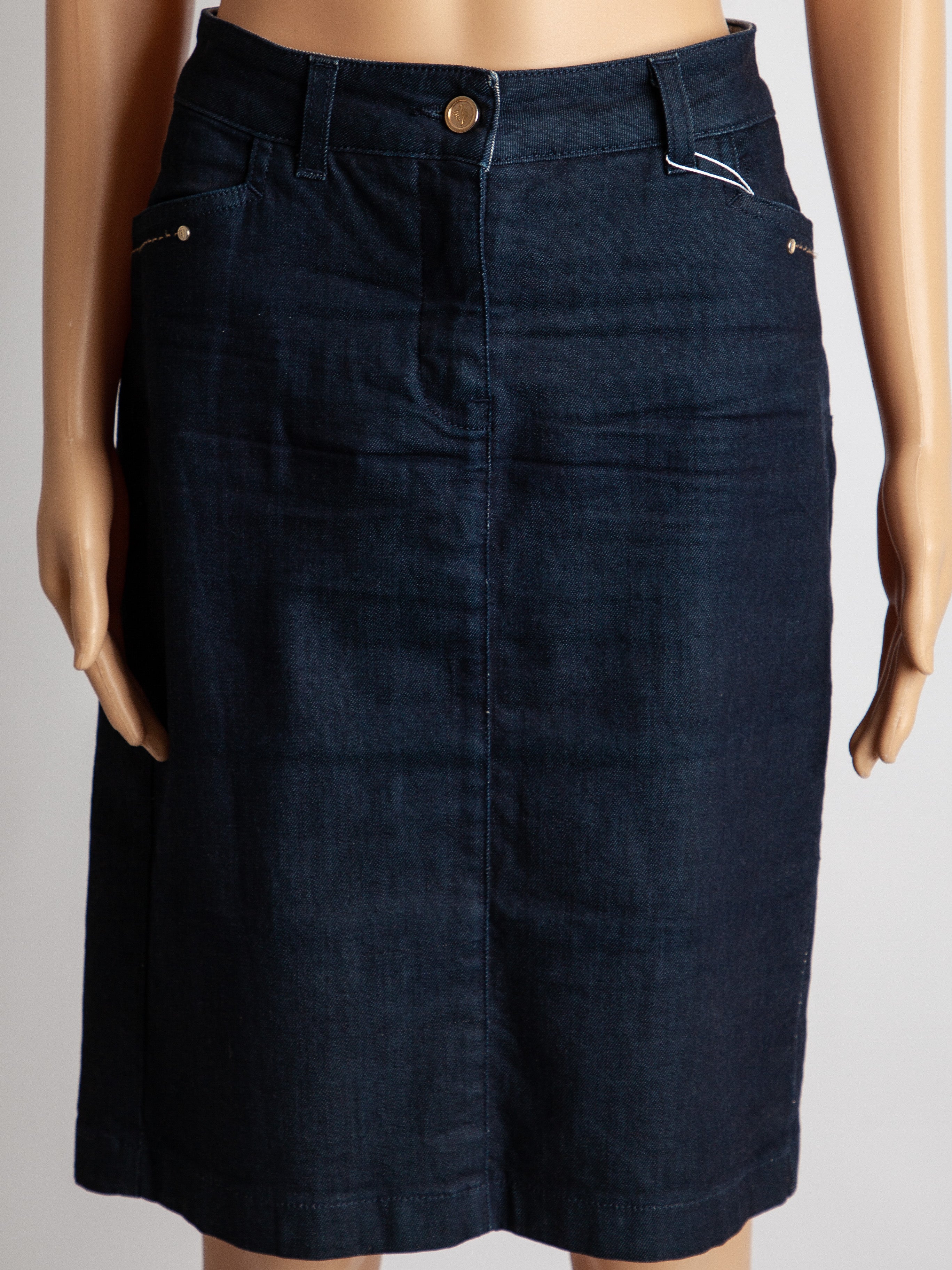 Trussardi Blue Denim Skirt Size M Good Condition Women