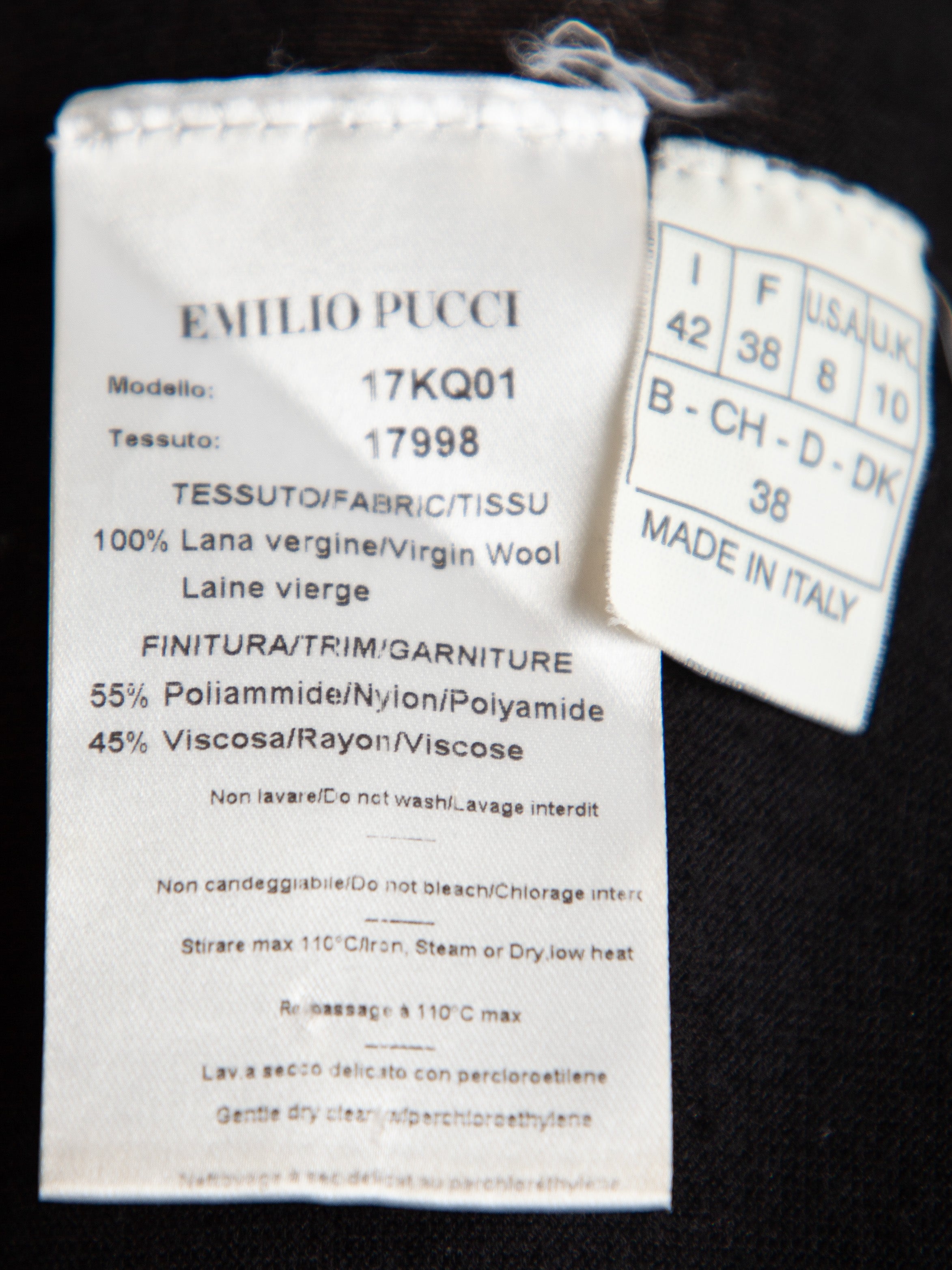 Good Emilio Pucci Black Cardigan XS V-Neck Lace Detailing