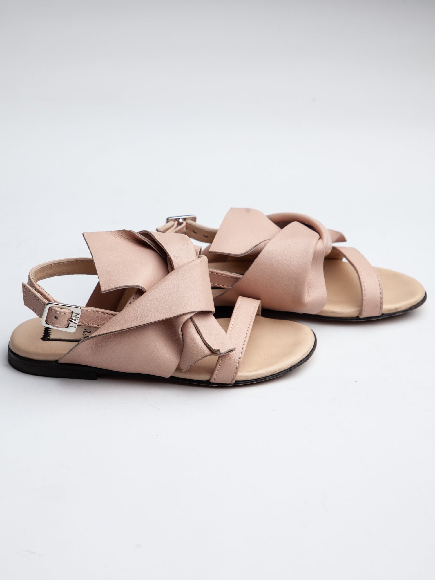 Good N 21 Pink Leather Sandals for Kids Size 26 Made in Italy