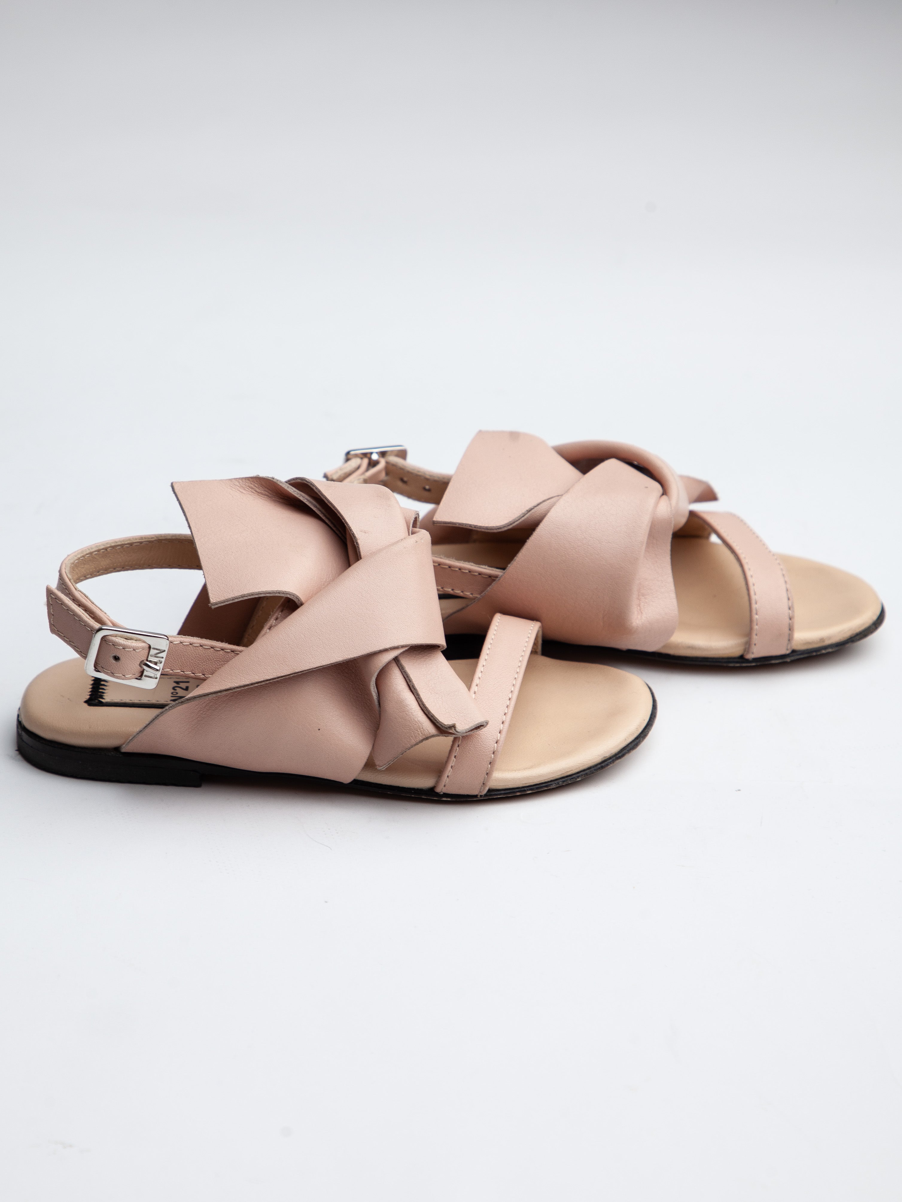 Good N 21 Pink Leather Sandals for Kids Size 26 Made in Italy