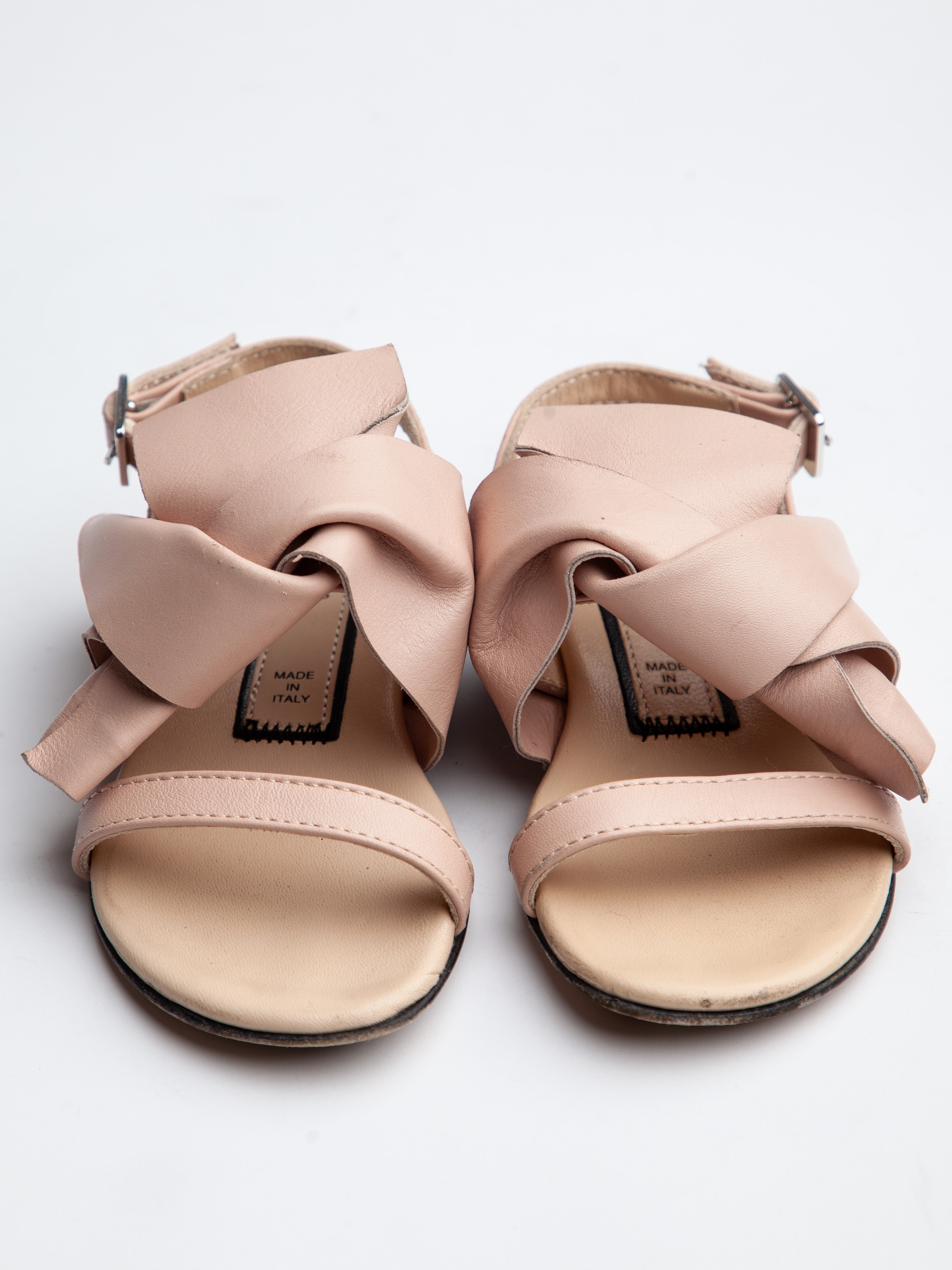 Good N 21 Pink Leather Sandals for Kids Size 26 Made in Italy