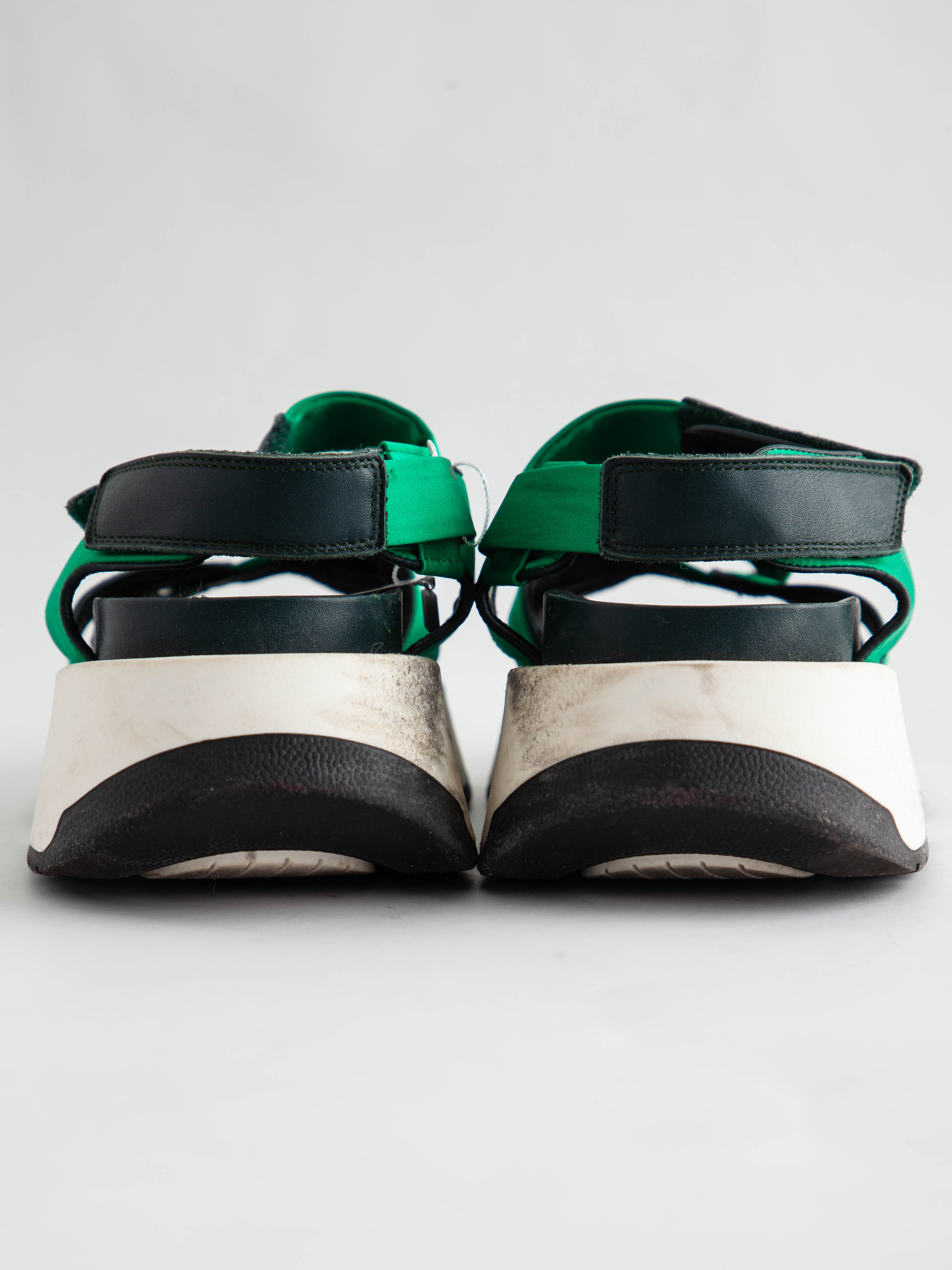 Good Condition Maison Margiela Green Textile Sandals with Chunky Soles