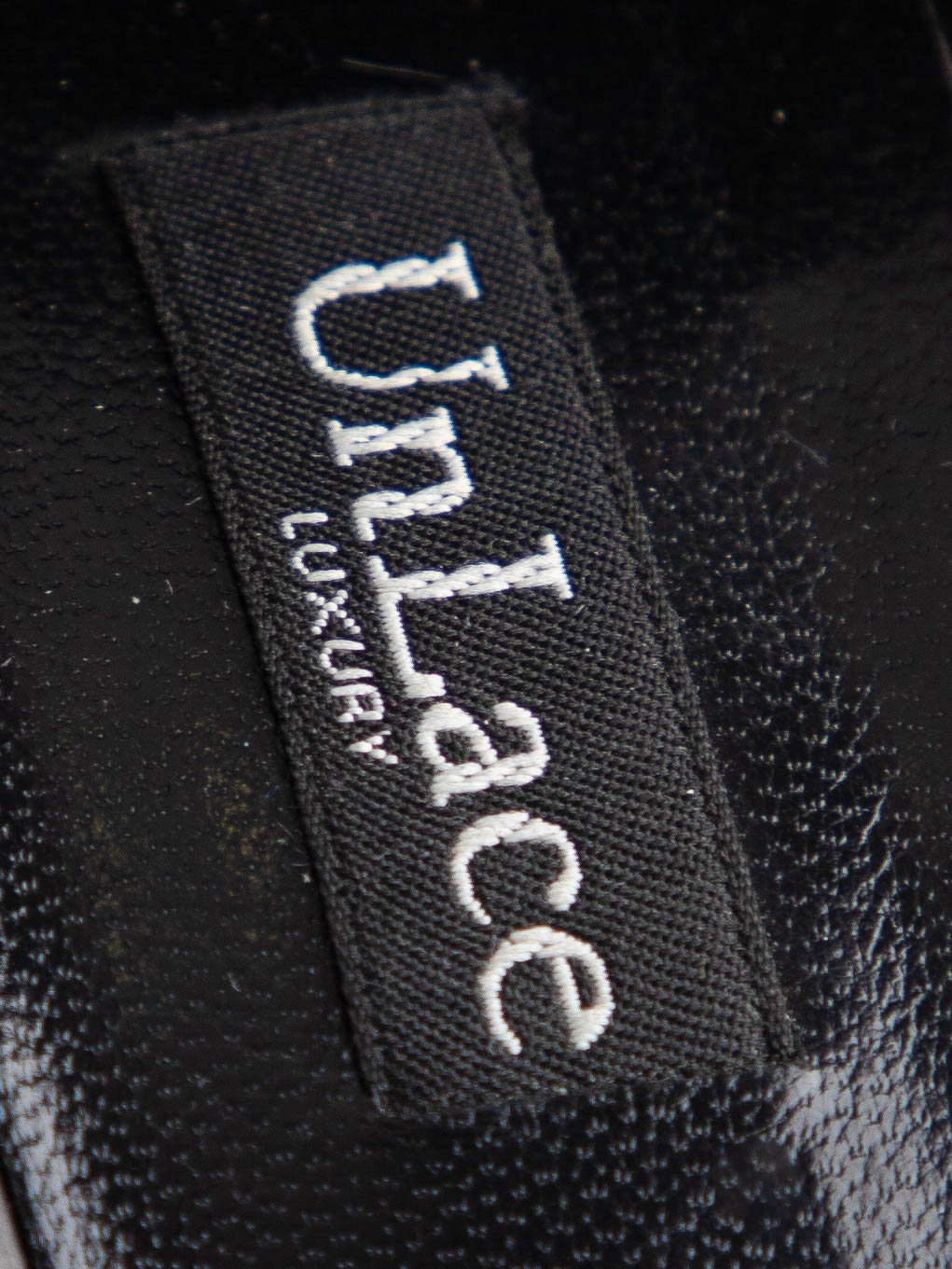 Good UnLace Black High-Heeled Platform Shoes Leather Women