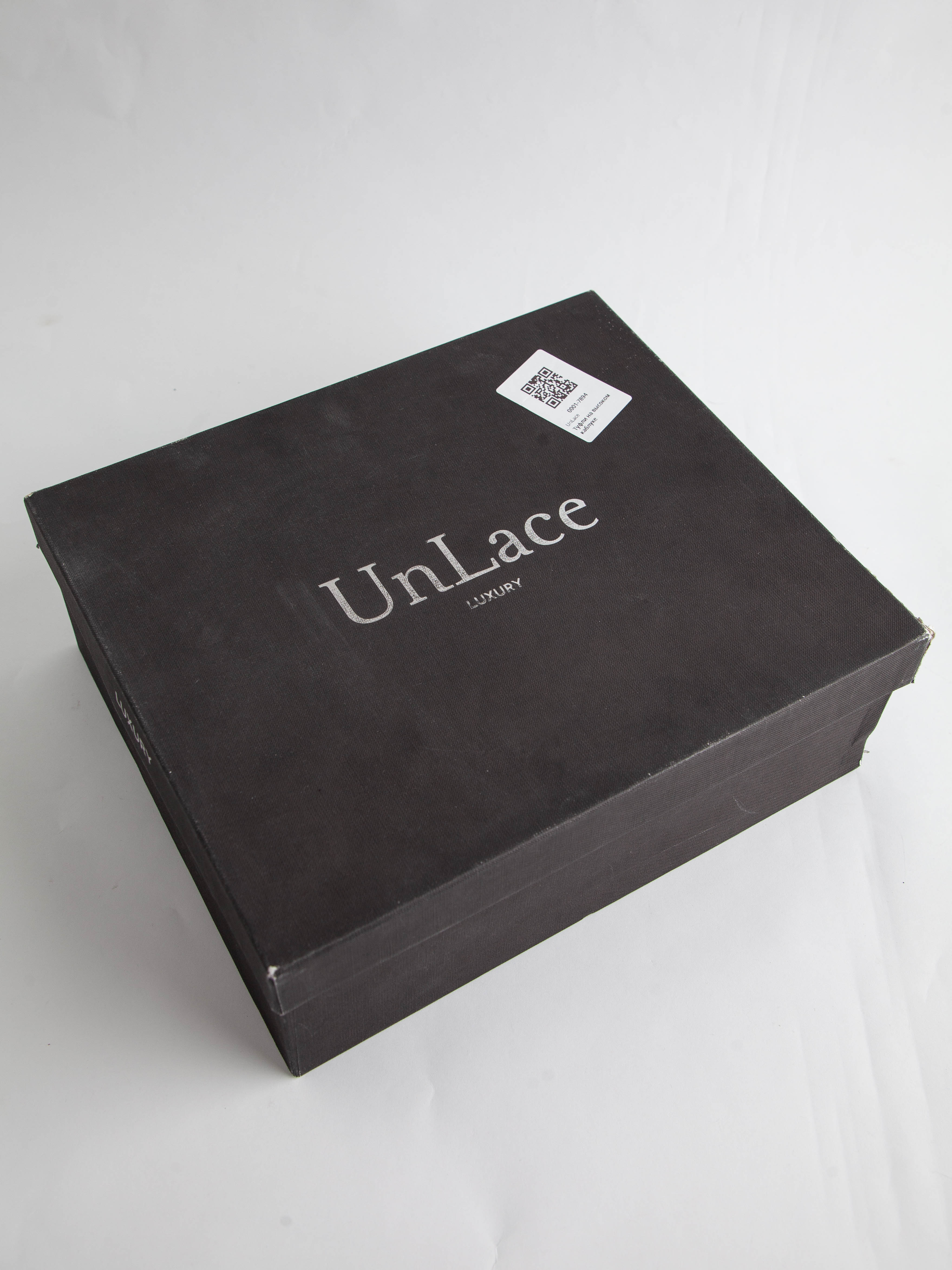 Good UnLace Black High-Heeled Platform Shoes Leather Women