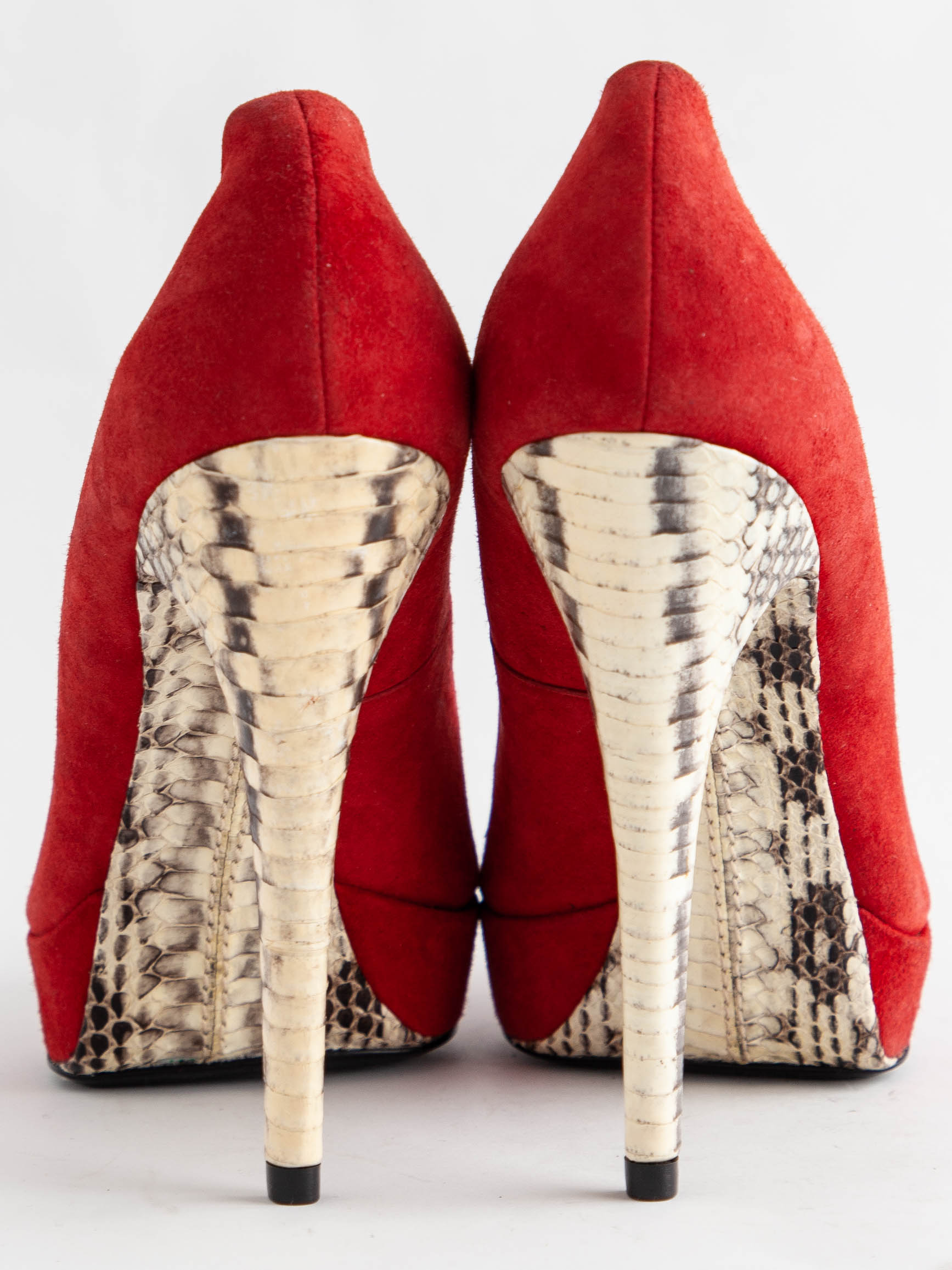 NEW Michael Kors Red High-Heeled Platform Shoes Size 39 Suede