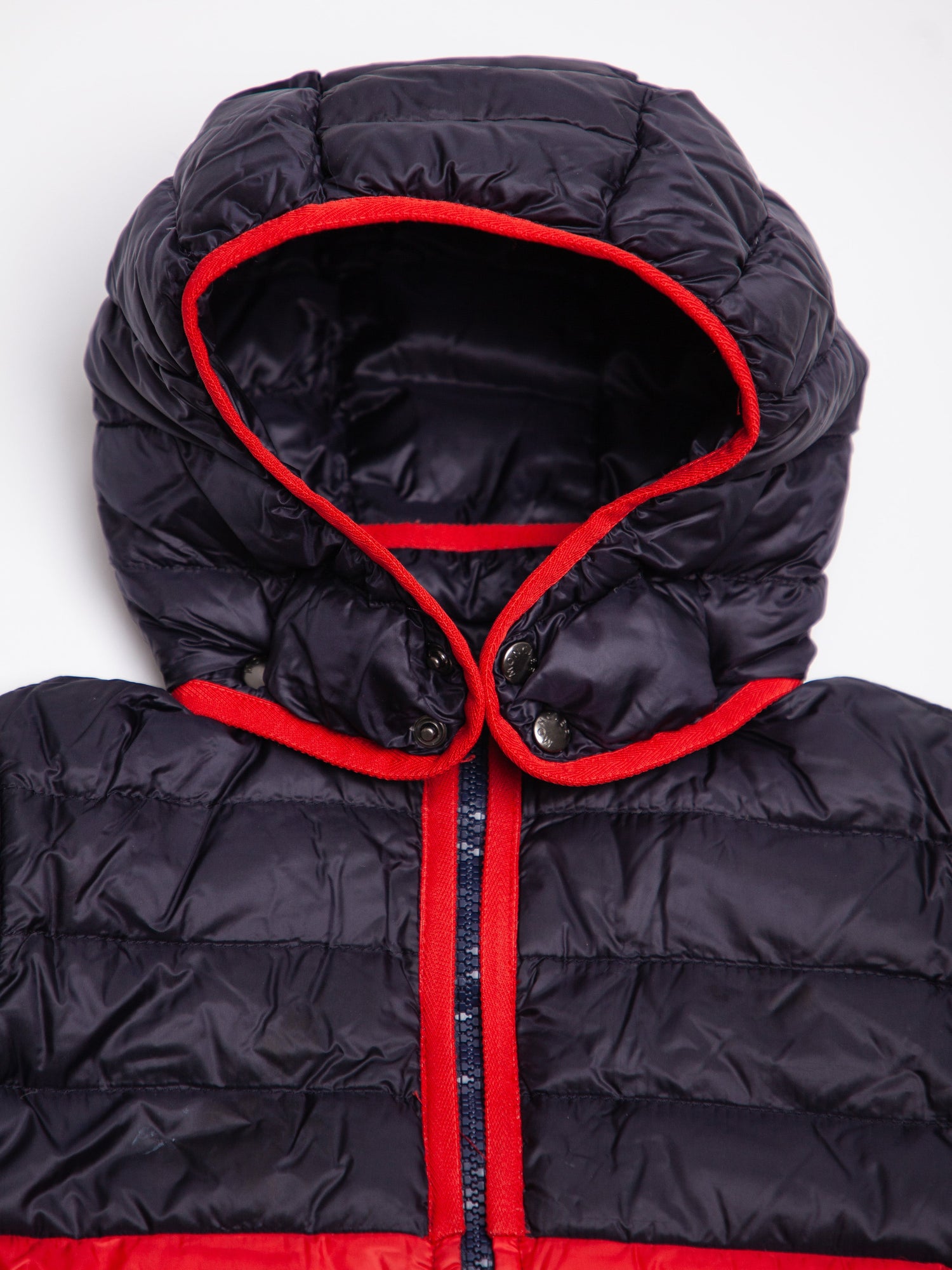 GOOD Moncler Red Puffer Jacket for Kids Size 5 with Hood