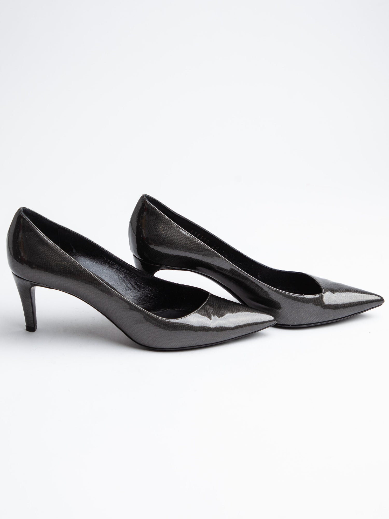 Good Giorgio Armani Gray Leather High-Heeled Shoes for Women