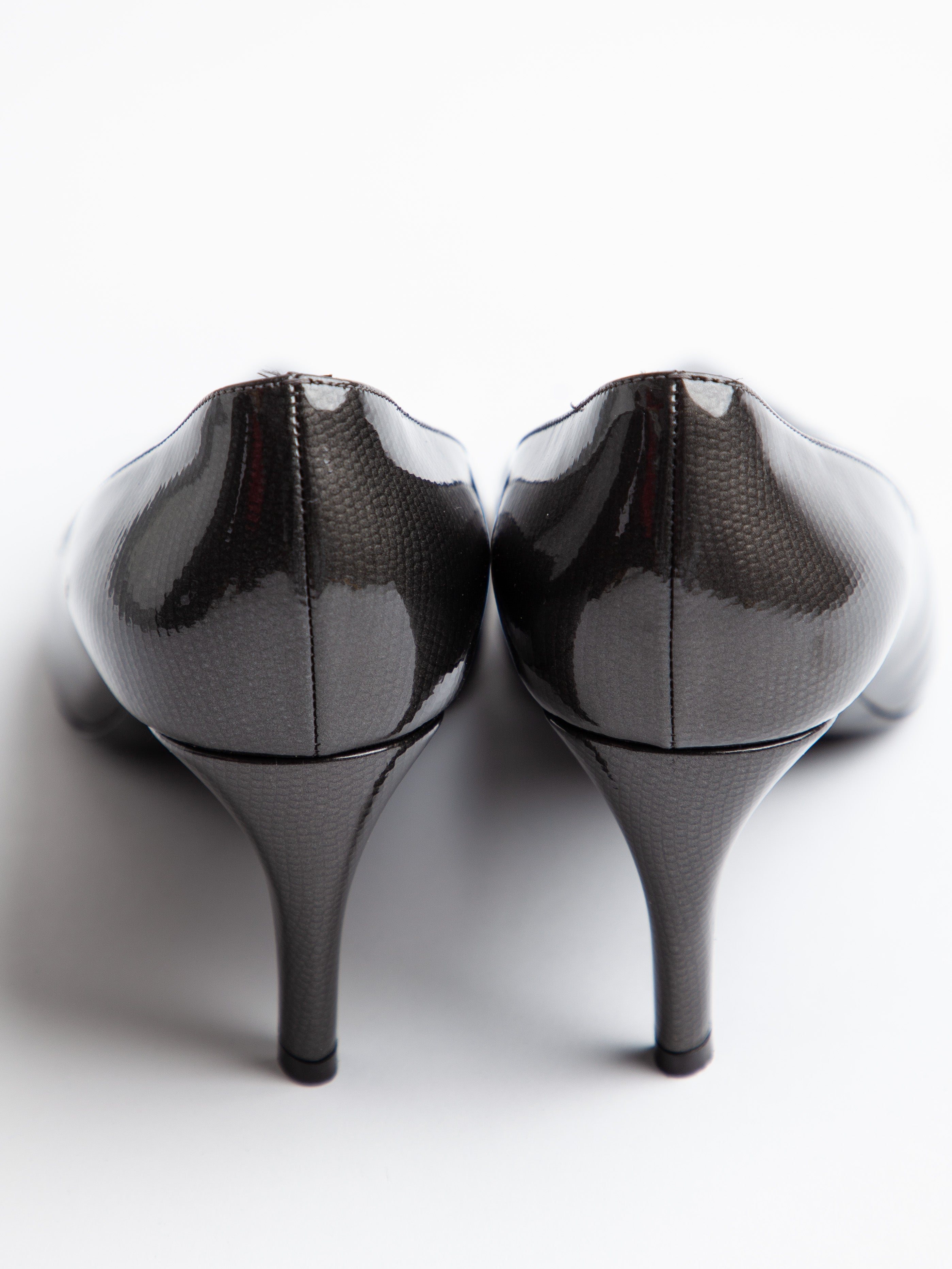 Good Giorgio Armani Gray Leather High-Heeled Shoes for Women