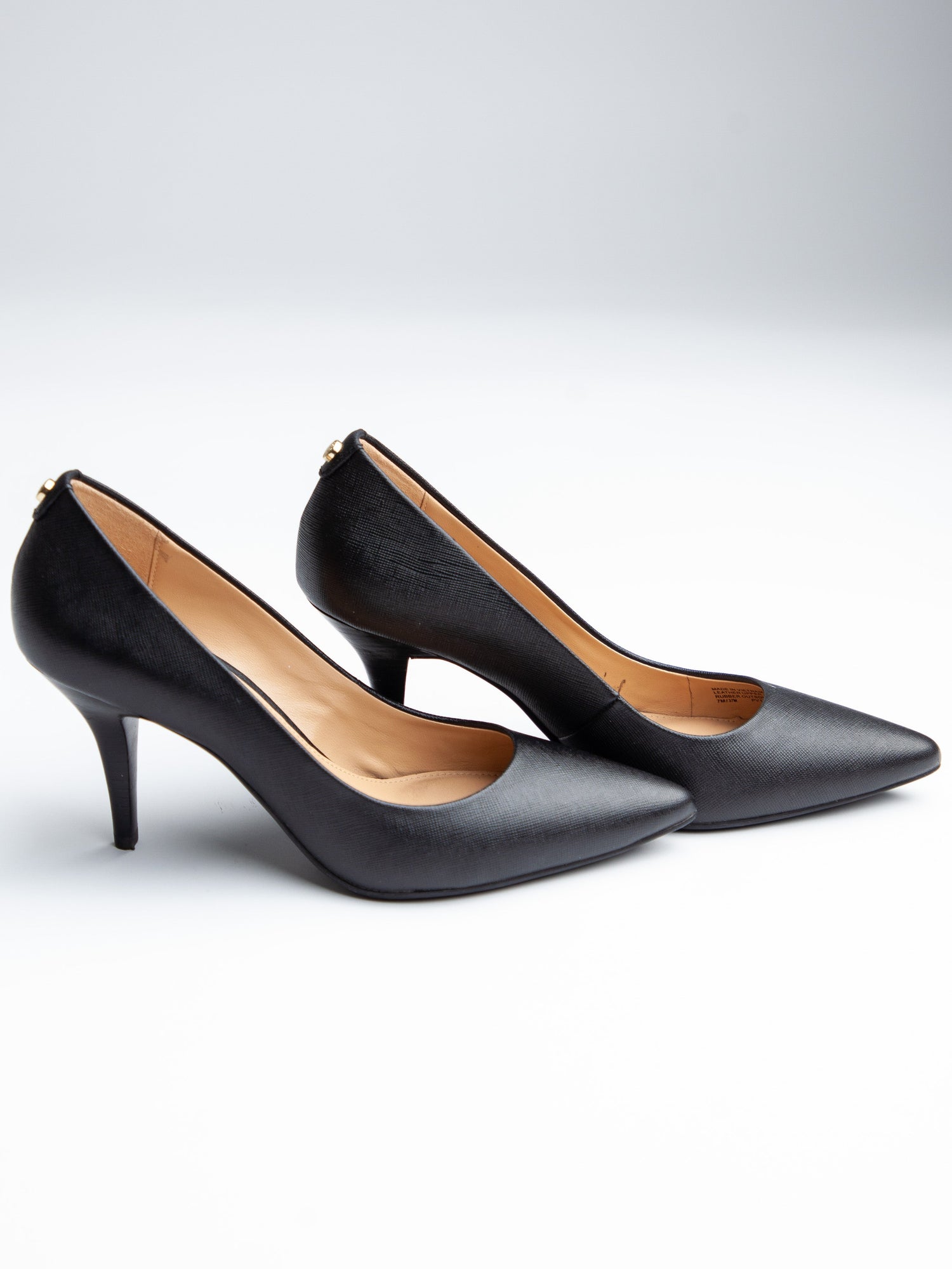 Good Michael Kors Black Leather High-Heeled Shoes Size 37