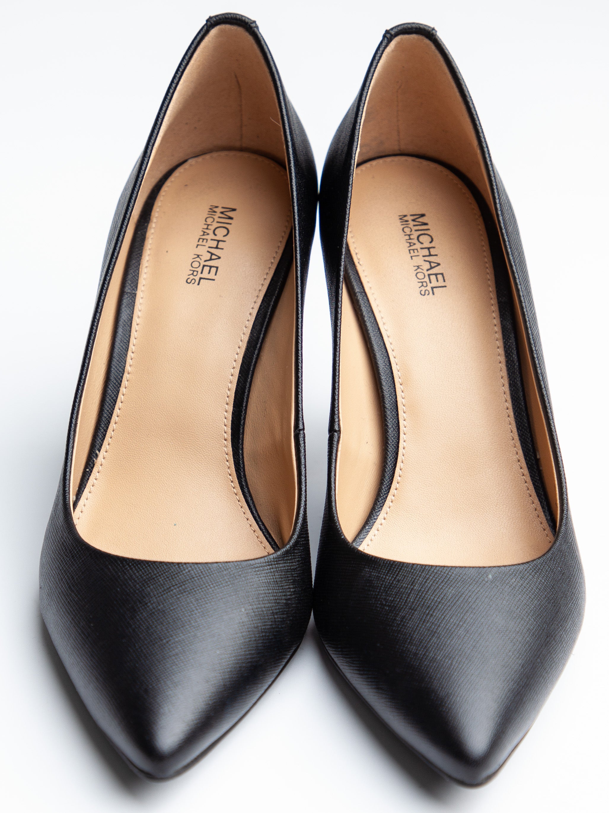 Good Michael Kors Black Leather High-Heeled Shoes Size 37