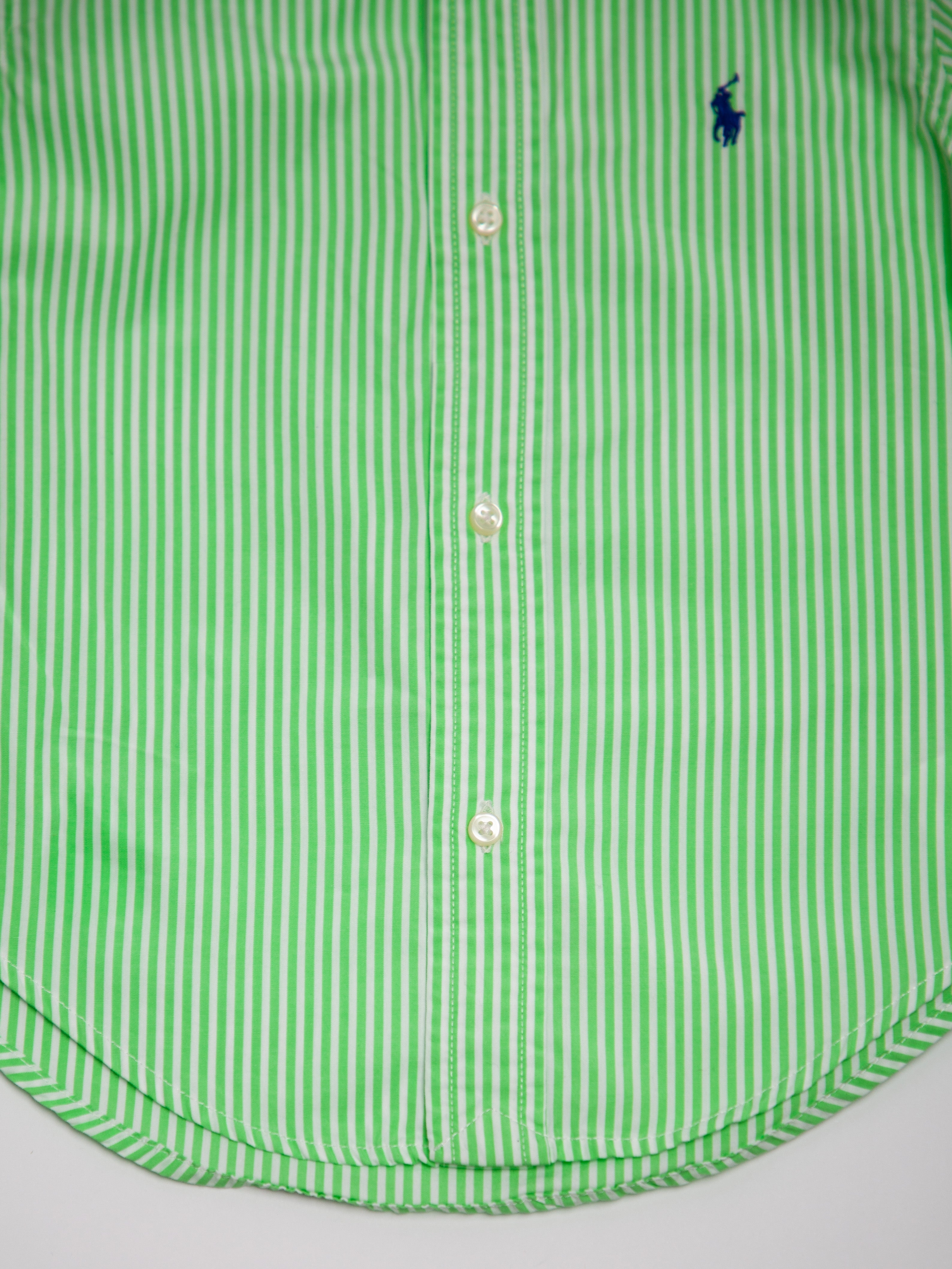 Good Ralph Lauren White Cotton Striped Button-Up Shirt Size 3 for Kids