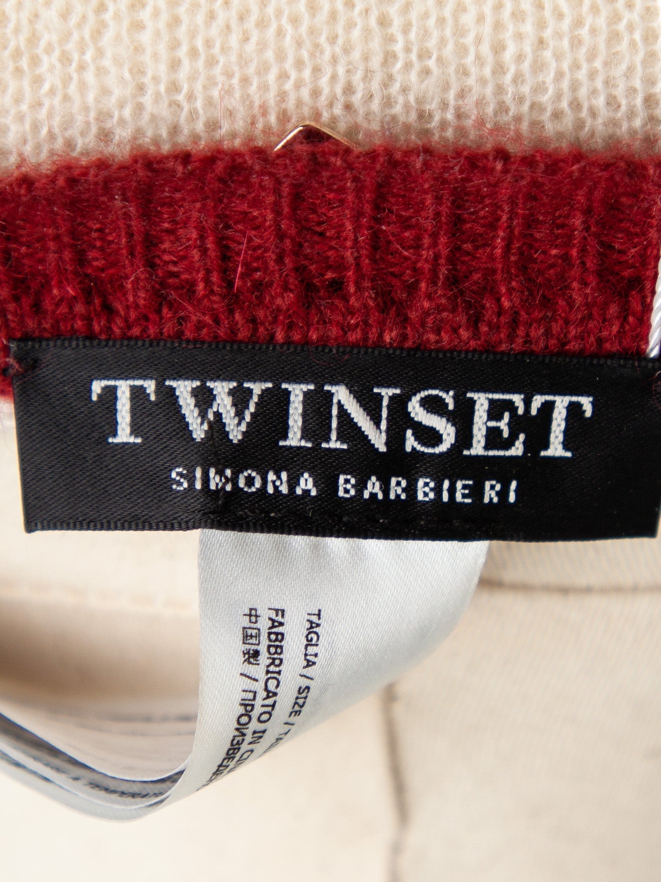 Good TWINSET Cream Floral Sweater Size XS Women Polyester