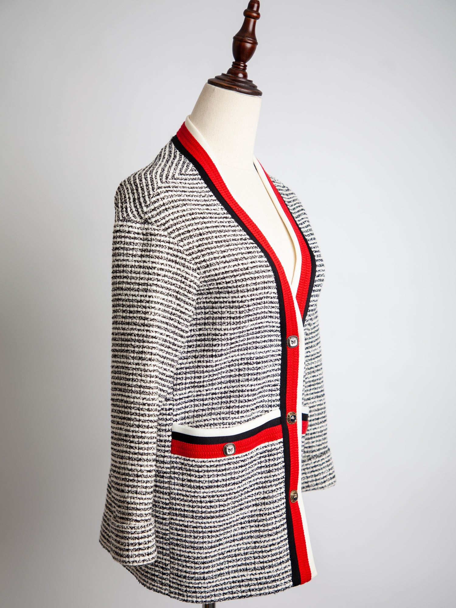 Good Maje Cardigan Sweater White Viscose with Pockets Size M