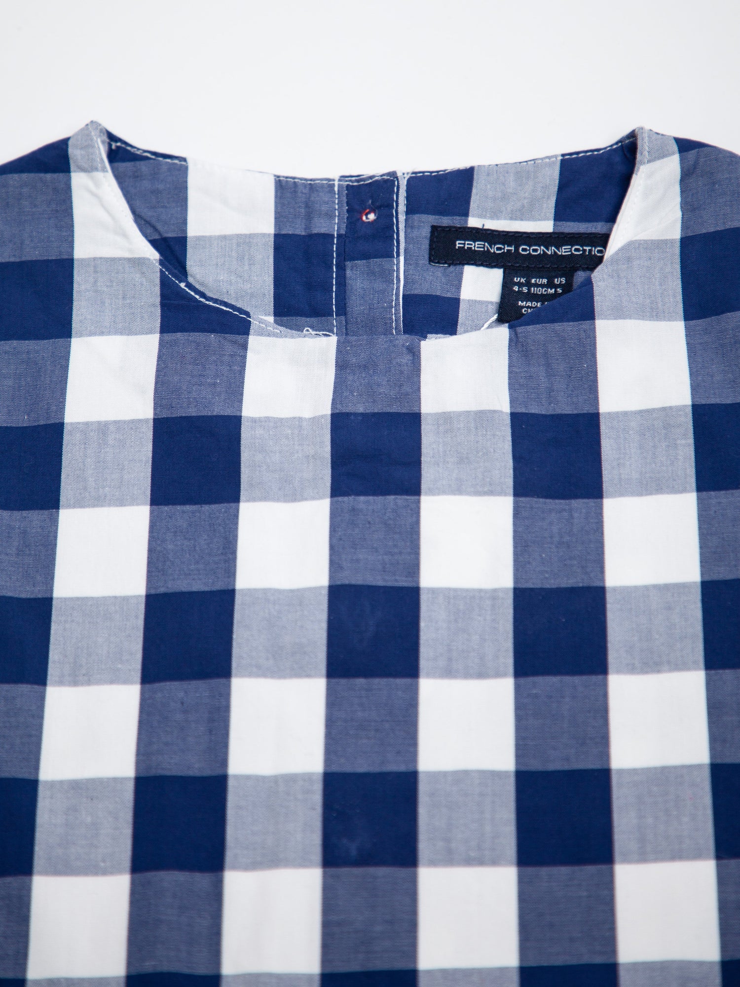 Good French Connection Blue Checkered Dress for Kids Size 5