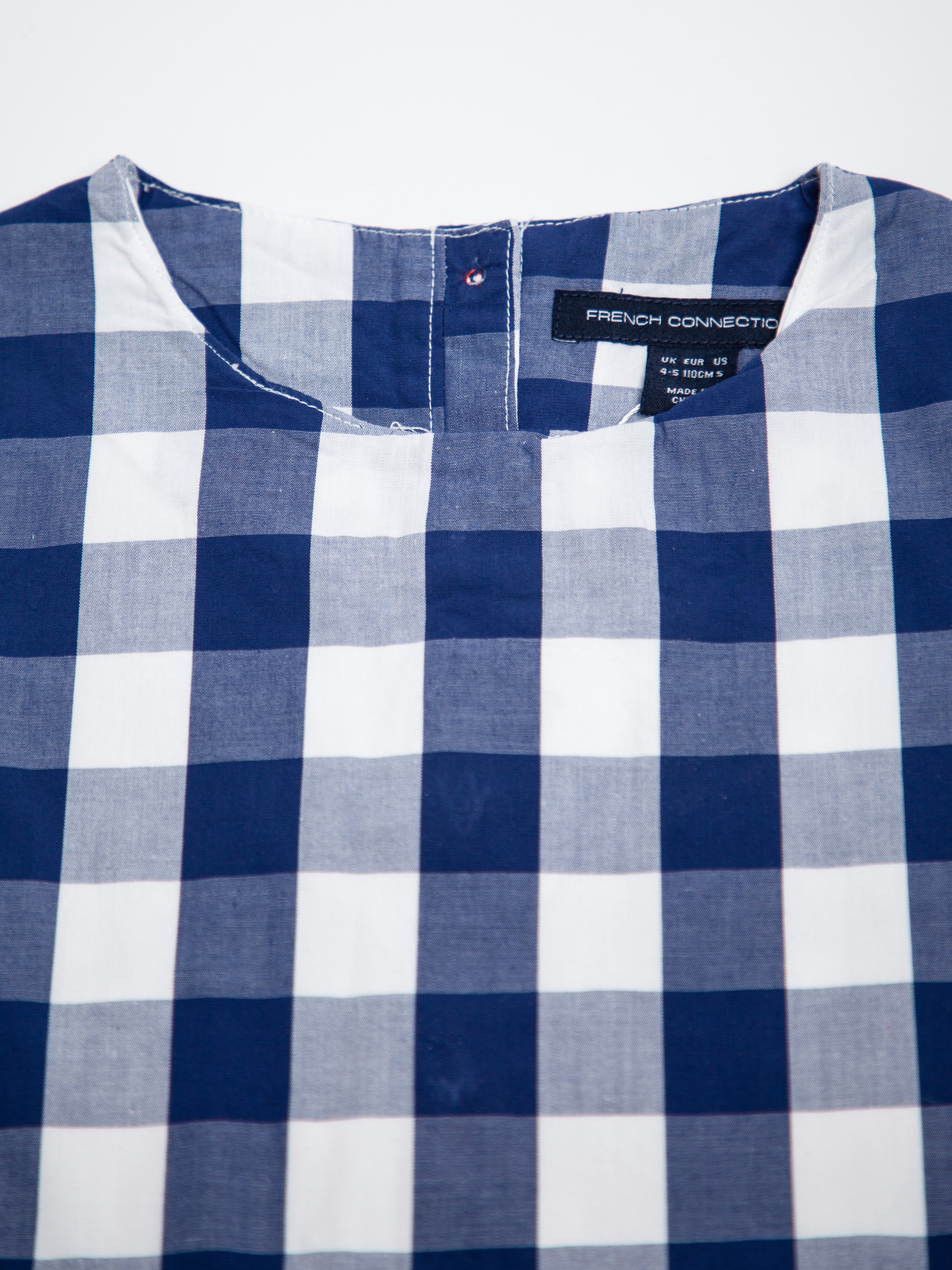 Good French Connection Blue Checkered Dress for Kids Size 5