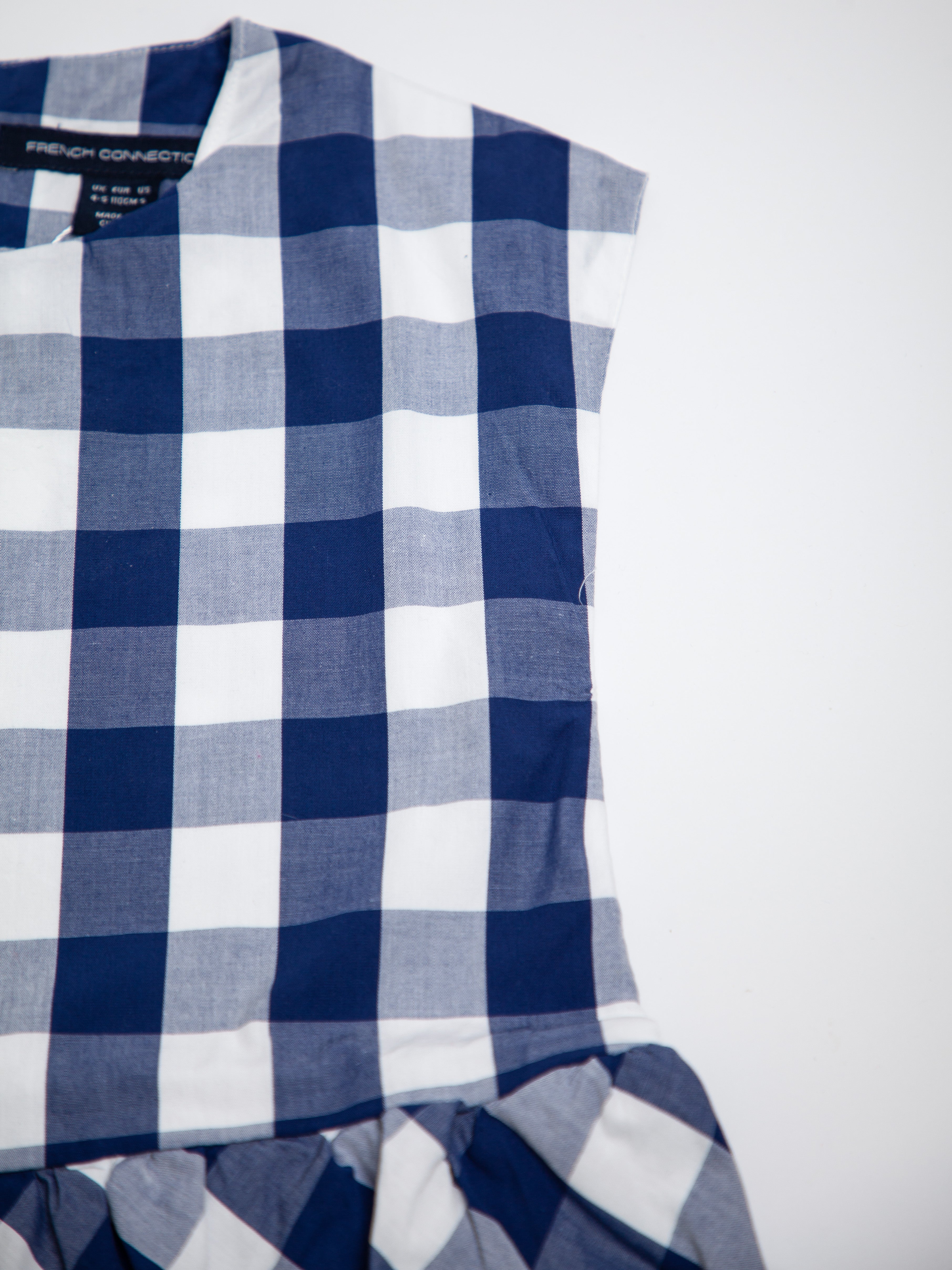 Good French Connection Blue Checkered Dress for Kids Size 5