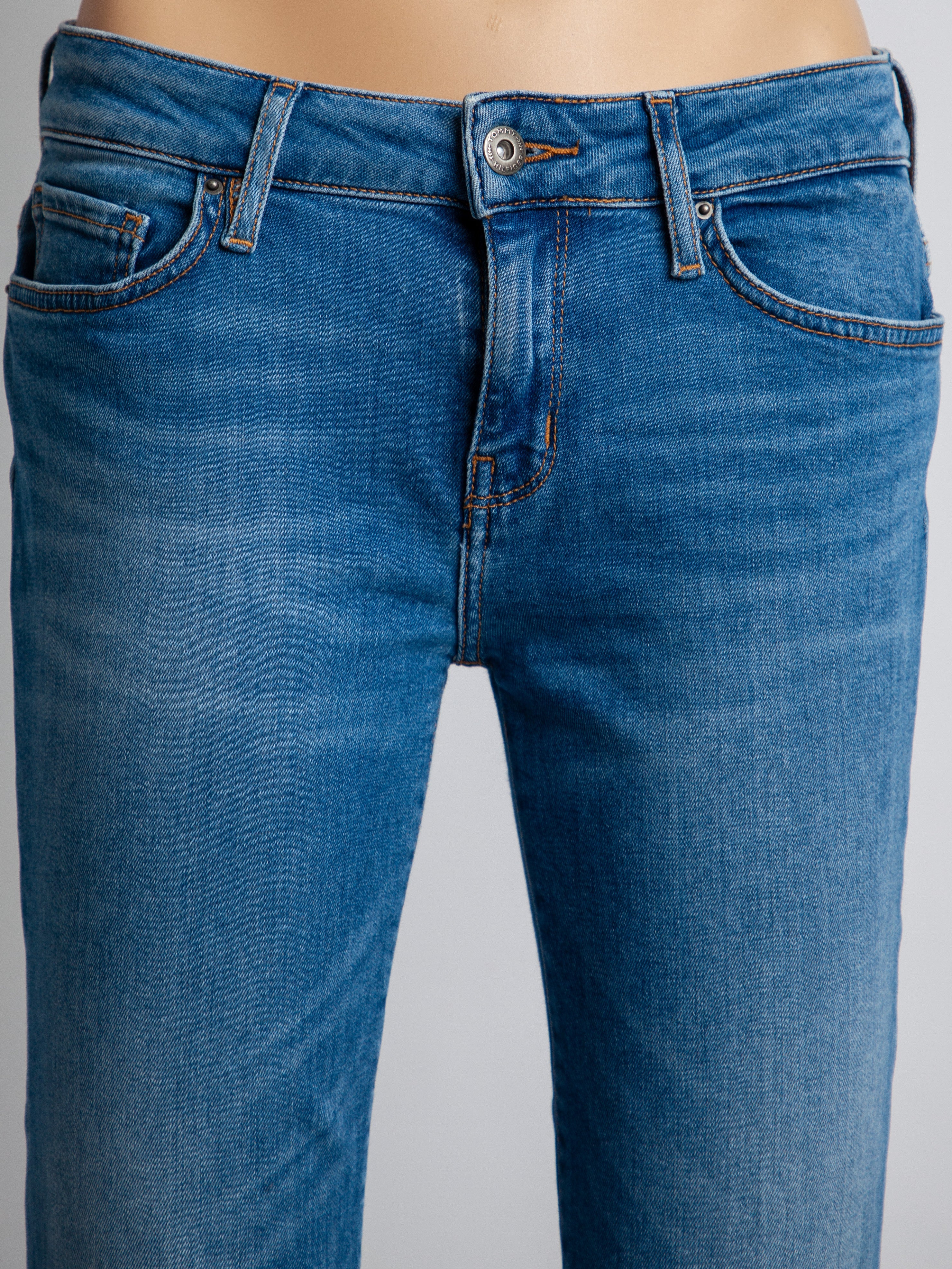 Good Tommy Hilfiger Blue Cotton Slim Fit Jeans Size M for Women